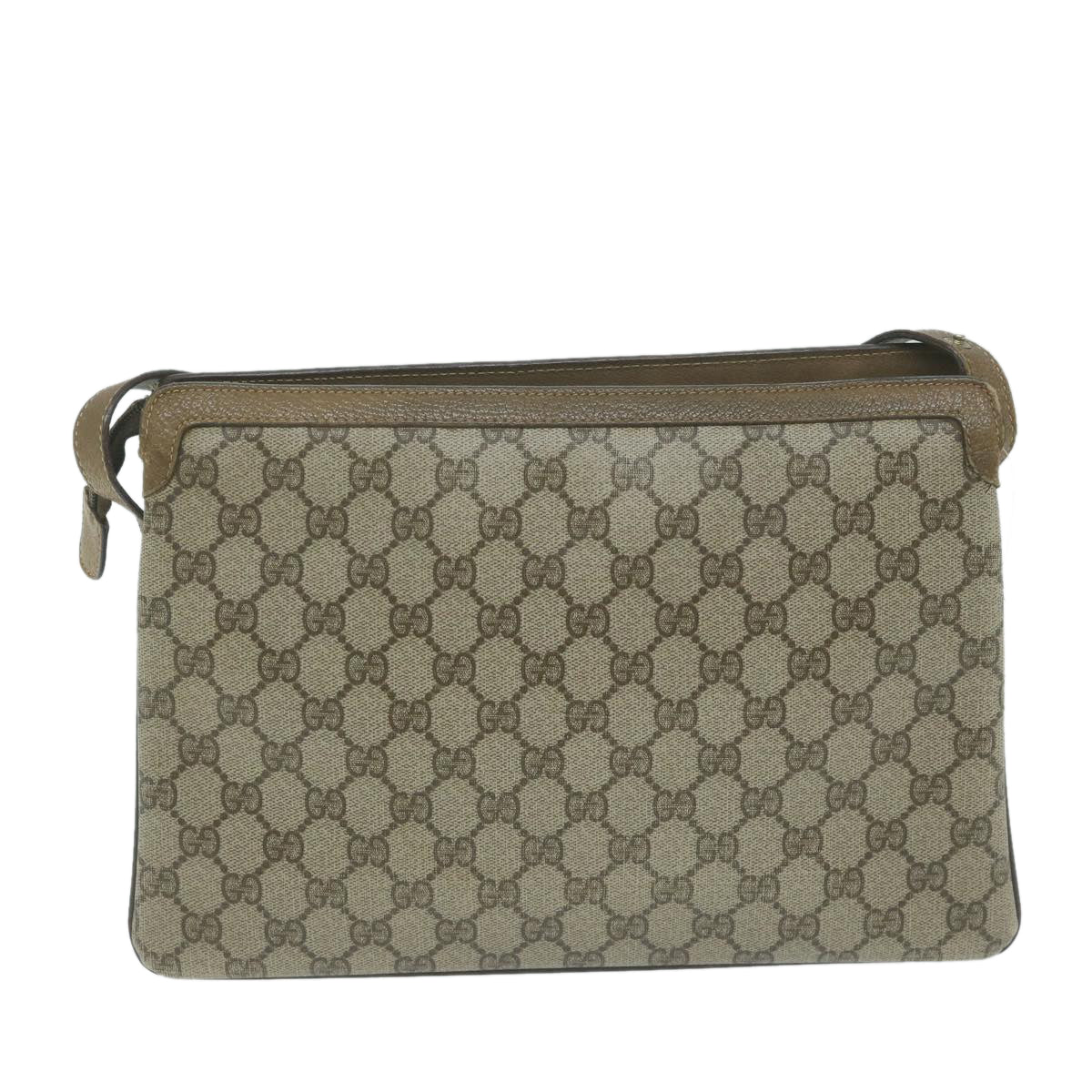 GUCCI GG Canvas Sherry Line Shoulder Bag PVC Beige Green Red  am5452