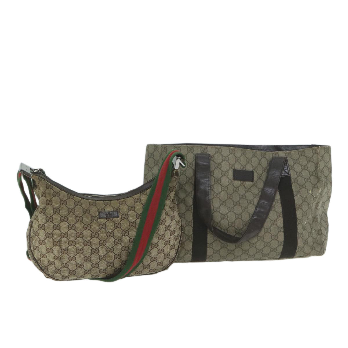 GUCCI GG Canvas Web Sherry Line Shoulder Bag Coated Canvas 3Set  am5453