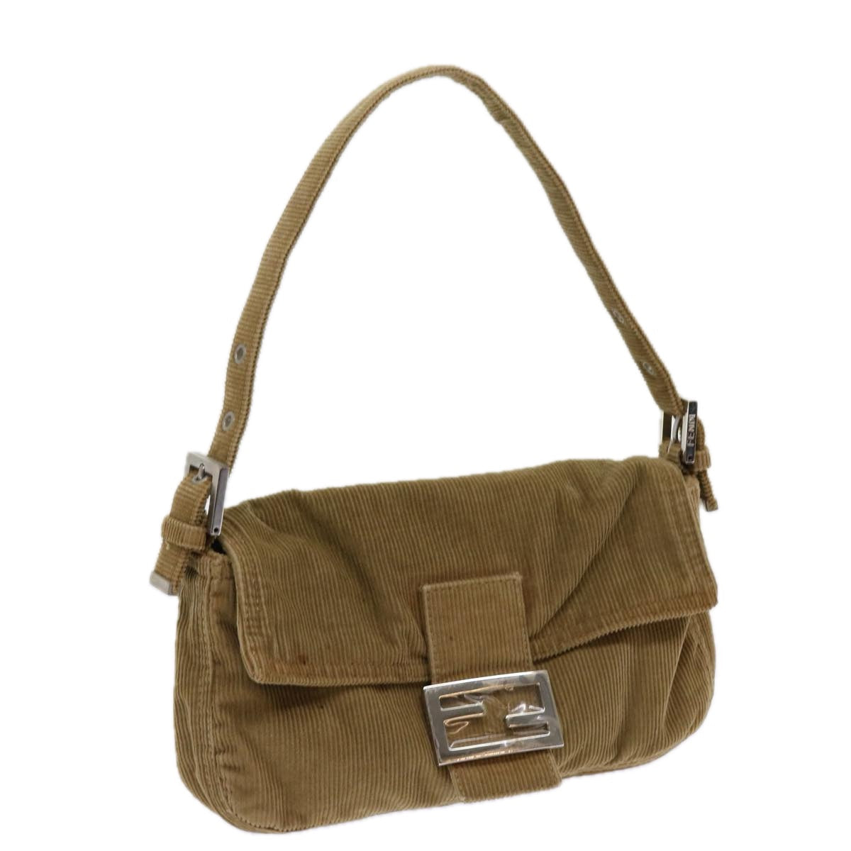 Luxury FendiMamma Baguette Shoulder Bag Corduroy Brown 2220 26424 009am5474