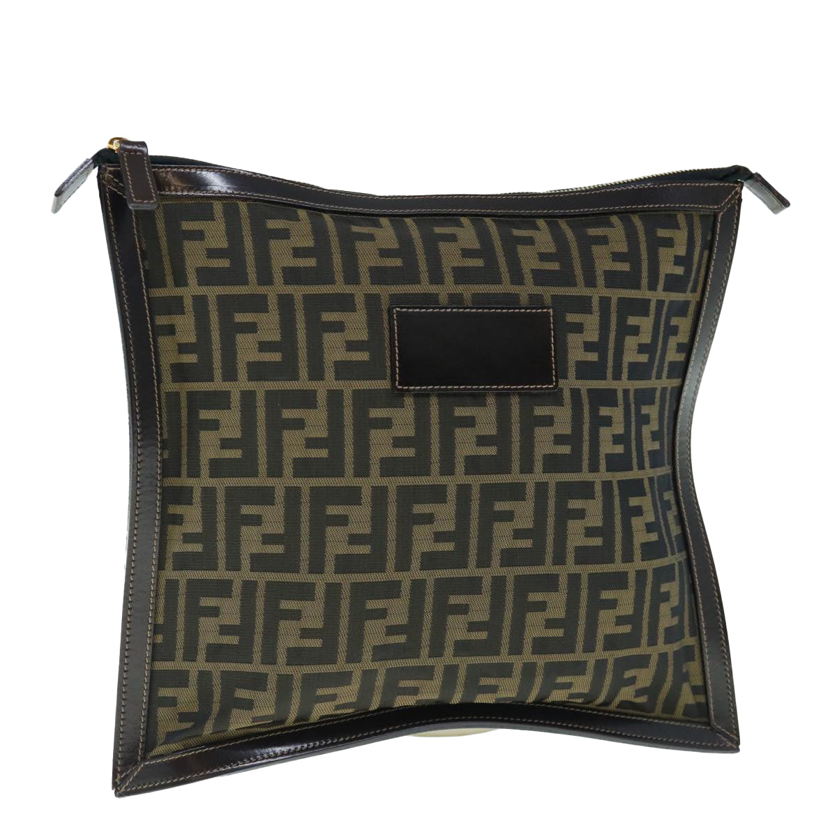 Luxury FendiZucca Canvas Clutch Bag Black Brownam5573
