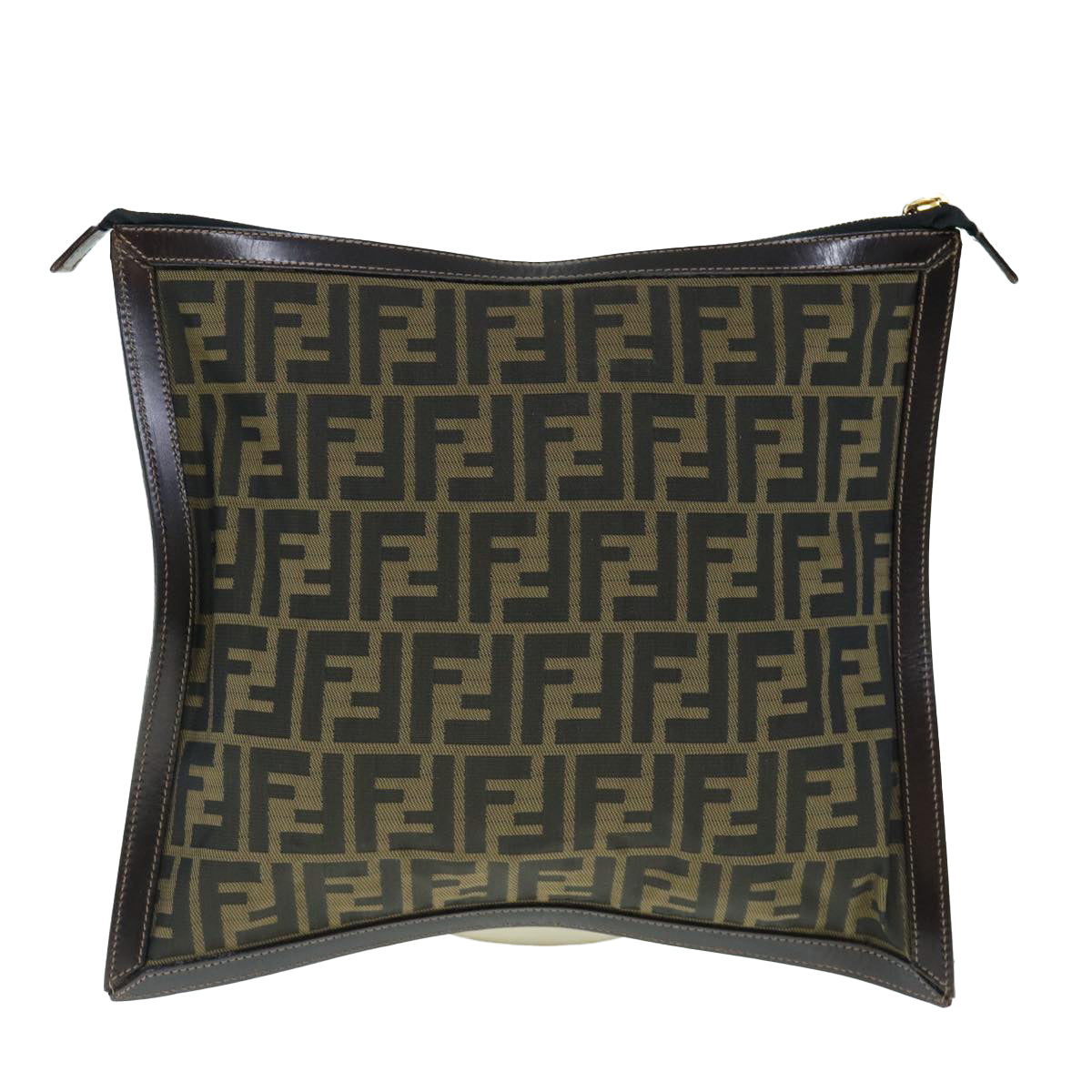 Luxury FendiZucca Canvas Clutch Bag Black Brownam5573