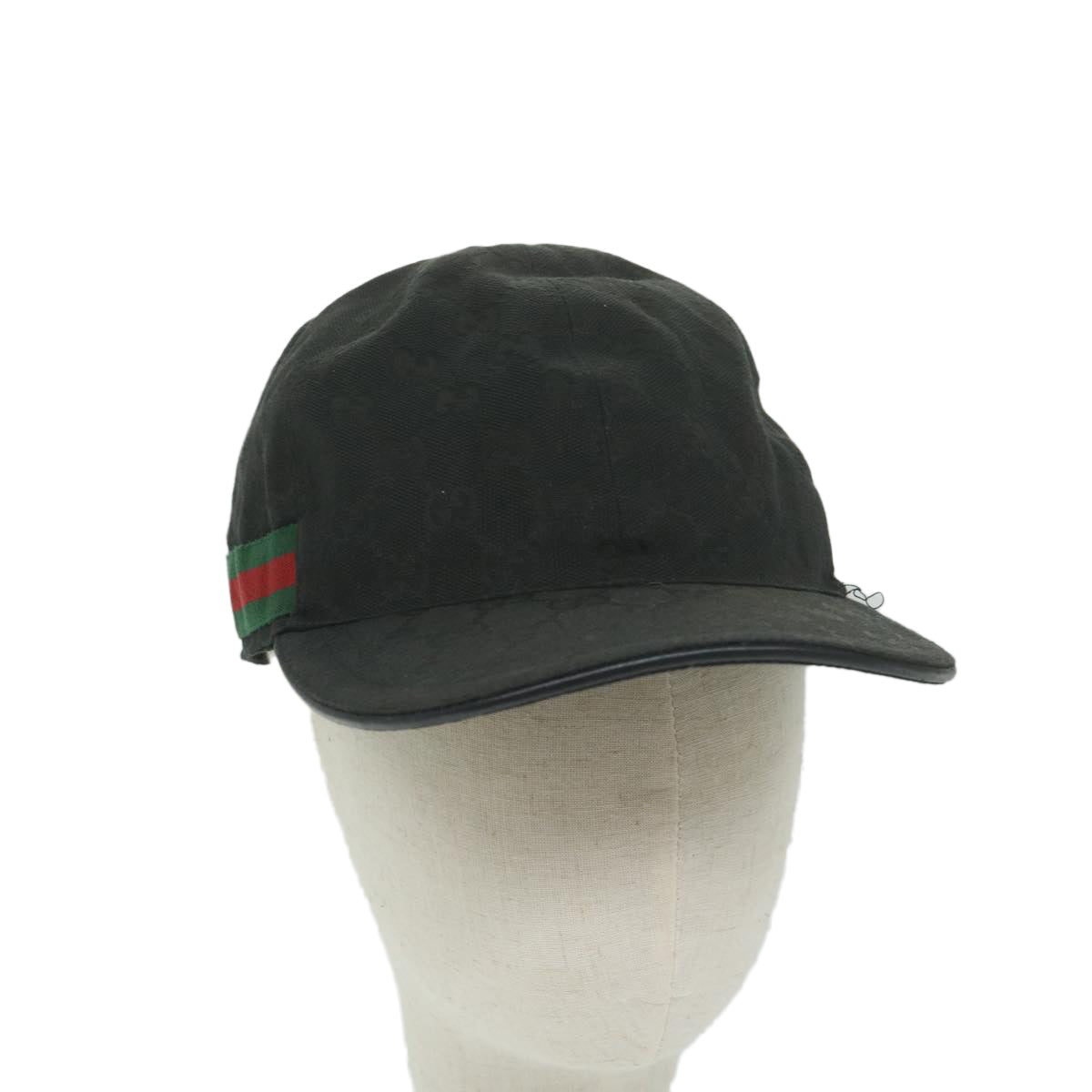 GUCCI GG Canvas Web Sherry Line Cap M Black Red Green 200035  am5575