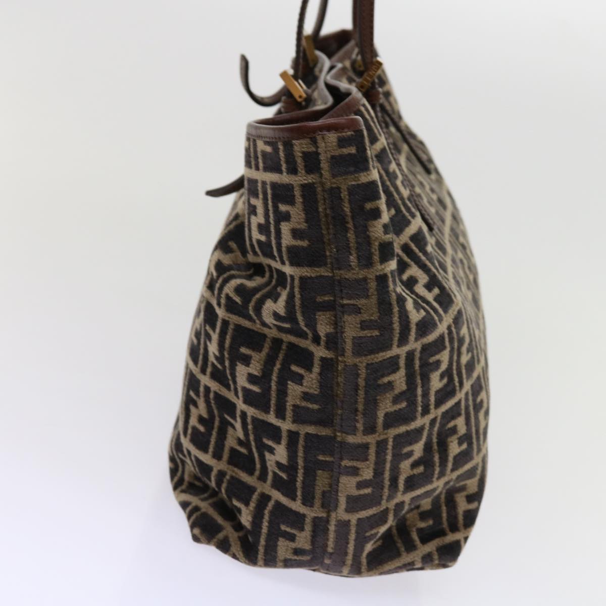 Luxury FendiZucca Canvas Tote Bag Black Brownam5618