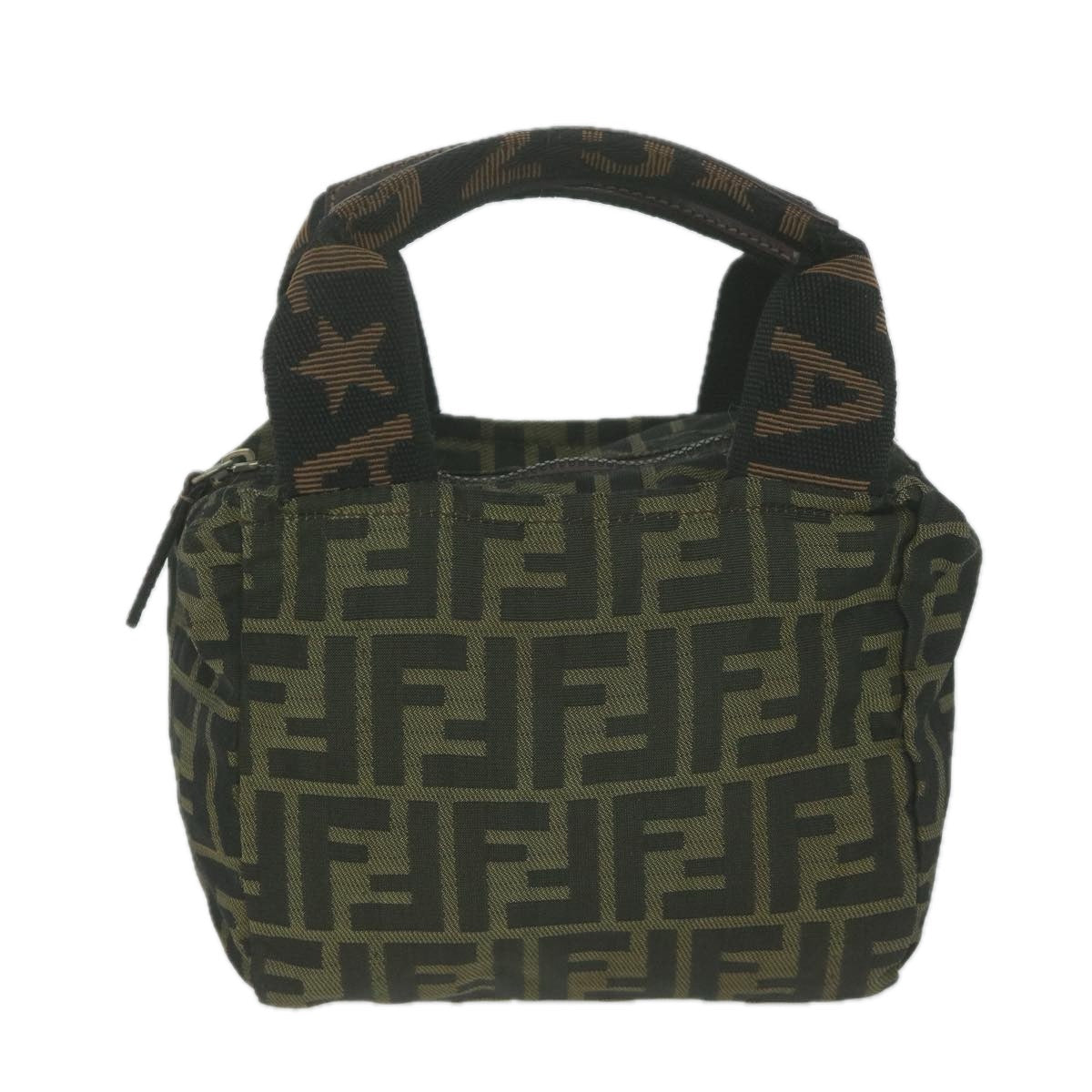Luxury FendiZucca Canvas Hand Bag Black Brownam5632