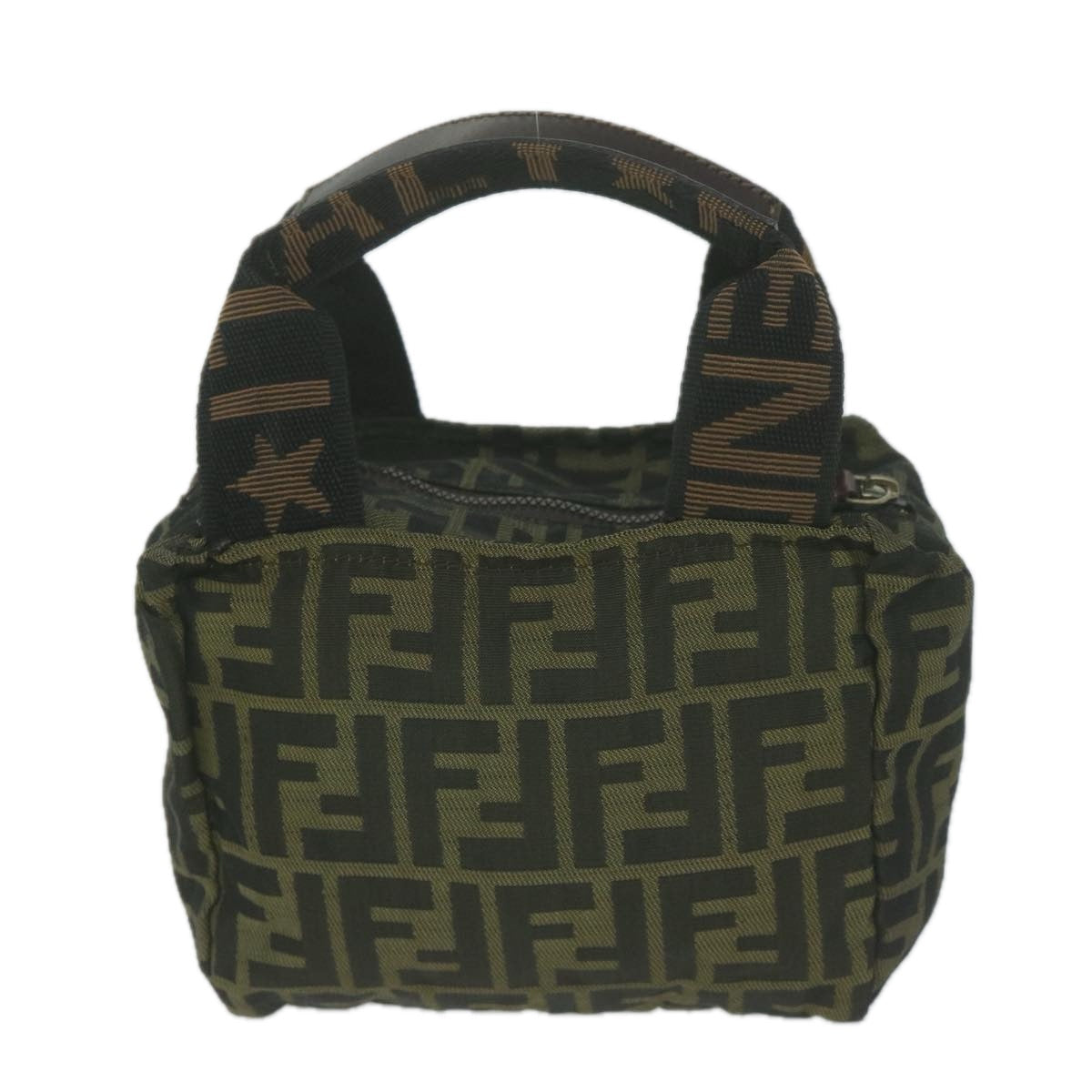 Luxury FendiZucca Canvas Hand Bag Black Brownam5632