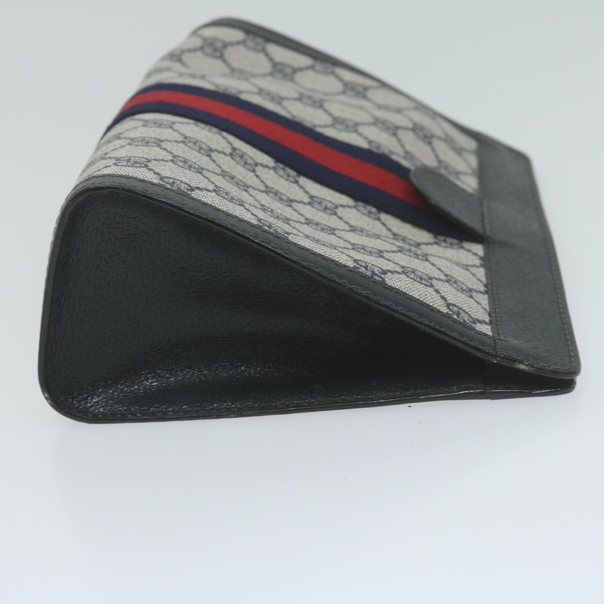 GUCCI GG Supreme Sherry Line Clutch Bag PVC Red Navy 64 014 2125 28  am5646