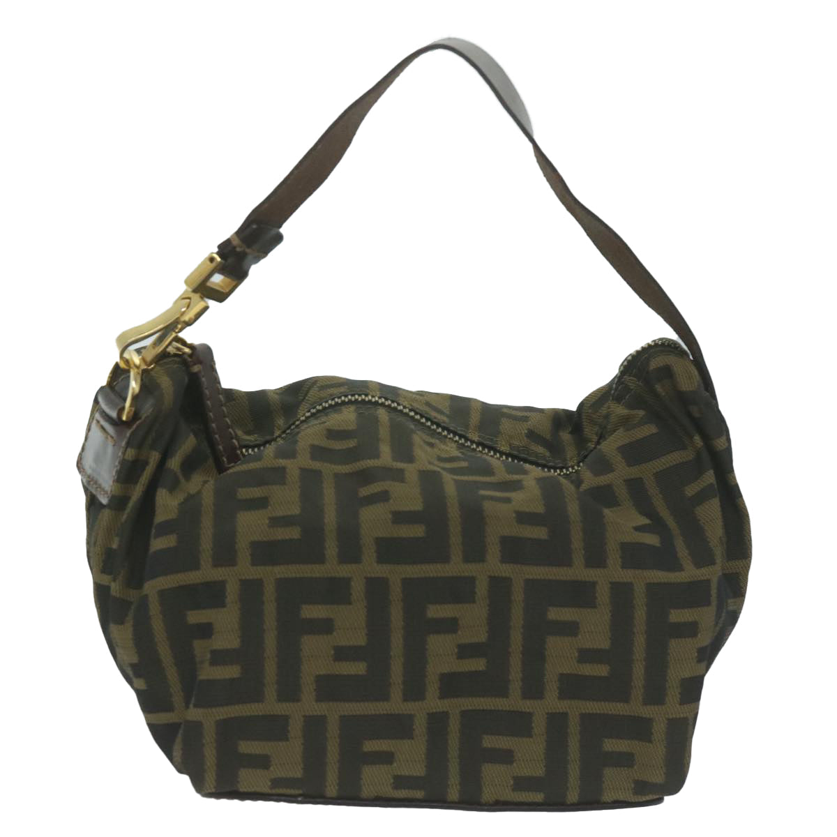 Luxury FendiZucca Canvas Hand Bag Black Brownam5701