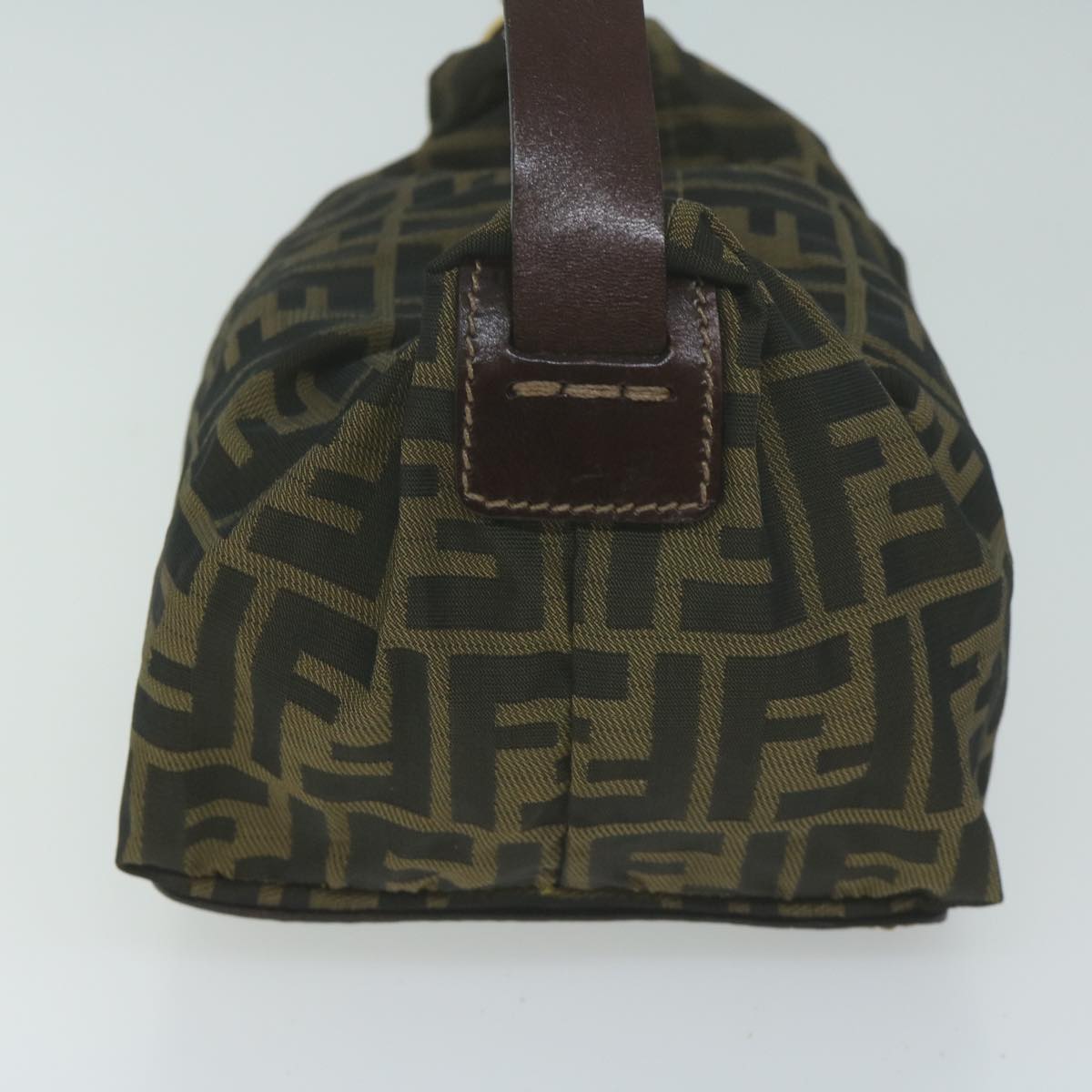 Luxury FendiZucca Canvas Hand Bag Black Brownam5701