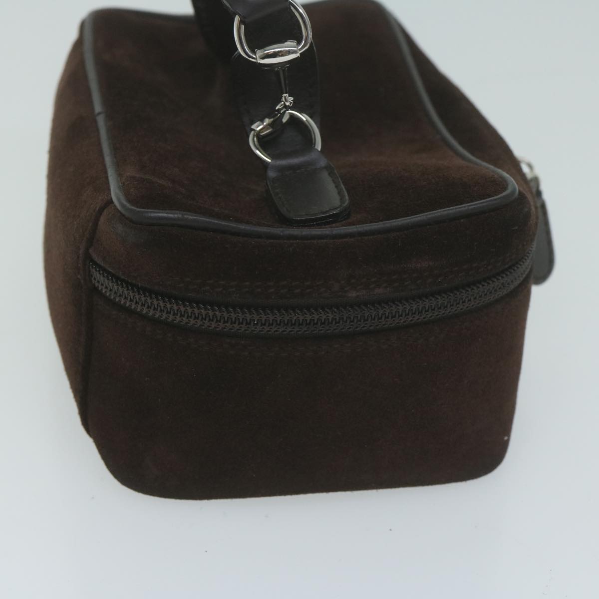 GUCCI Horsebit Vanity Cosmetic Pouch Suede Brown 032 1705  am5745
