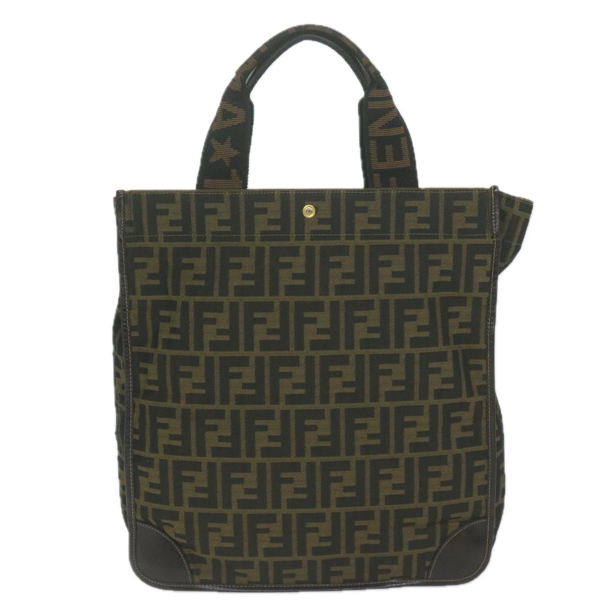 Luxury FendiZucca Canvas Hand Bag Black Brownam5749