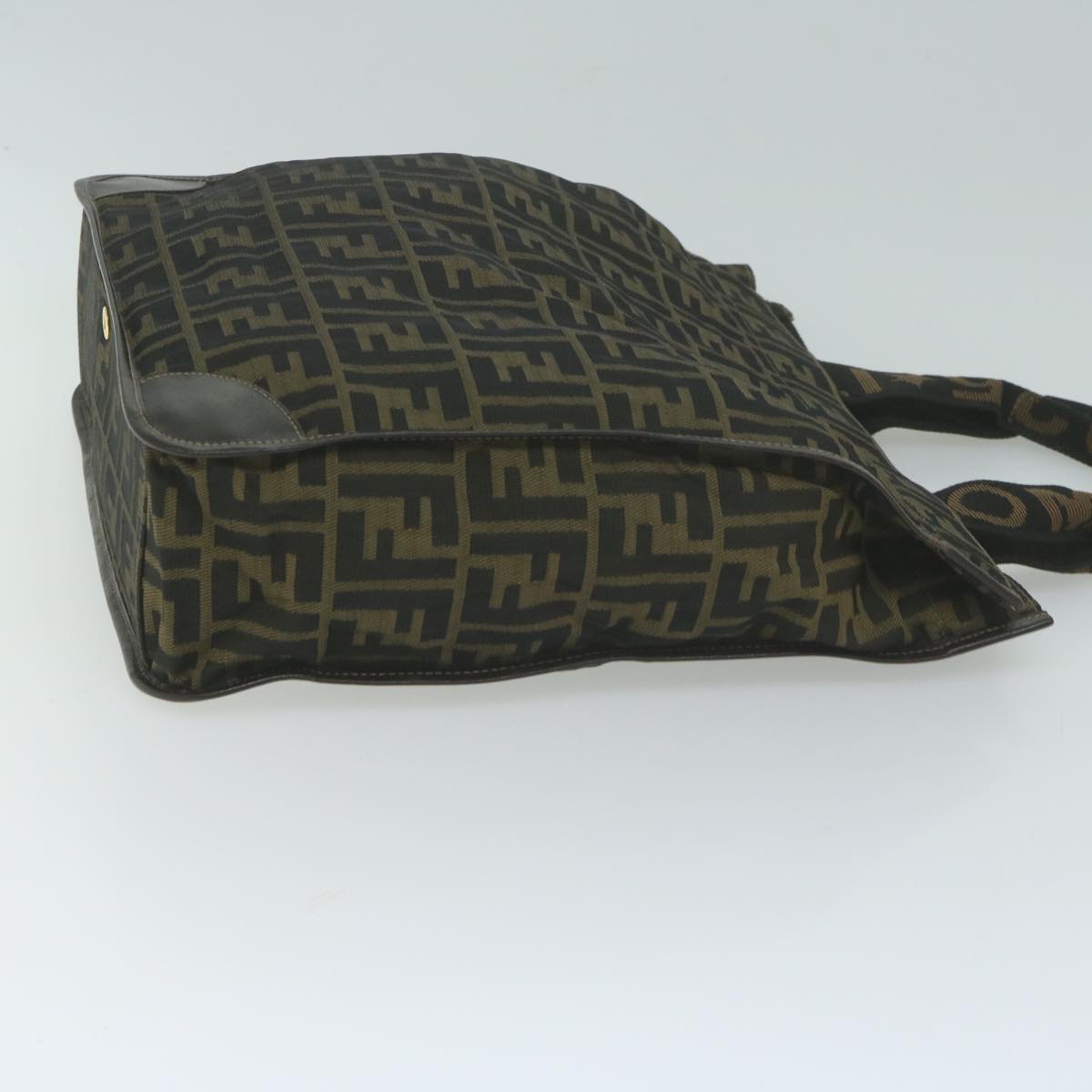 Luxury FendiZucca Canvas Hand Bag Black Brownam5749