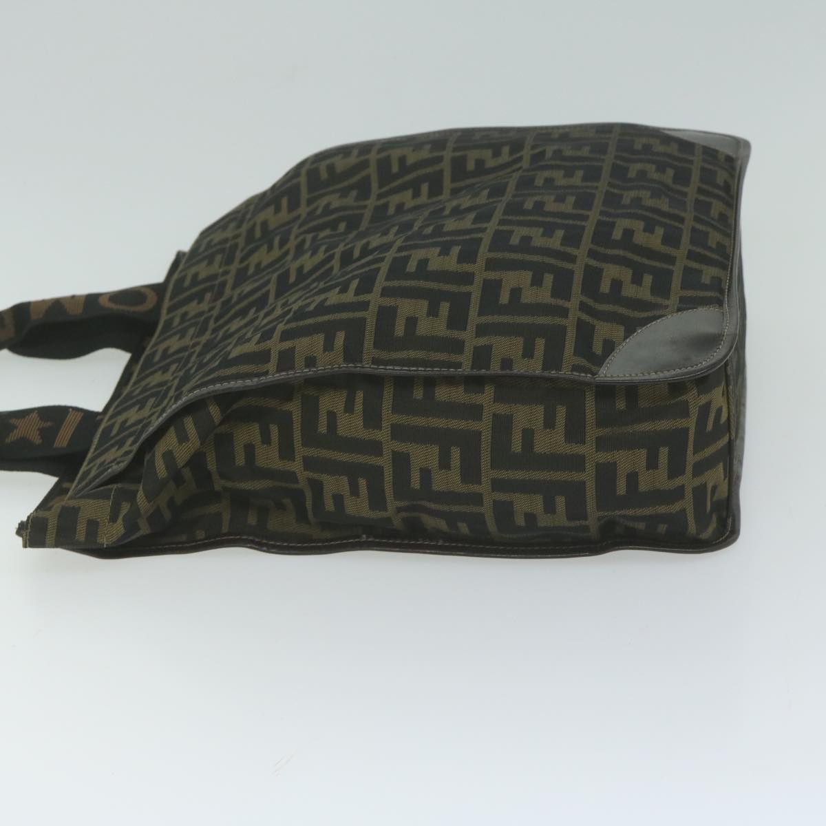 Luxury FendiZucca Canvas Hand Bag Black Brownam5749