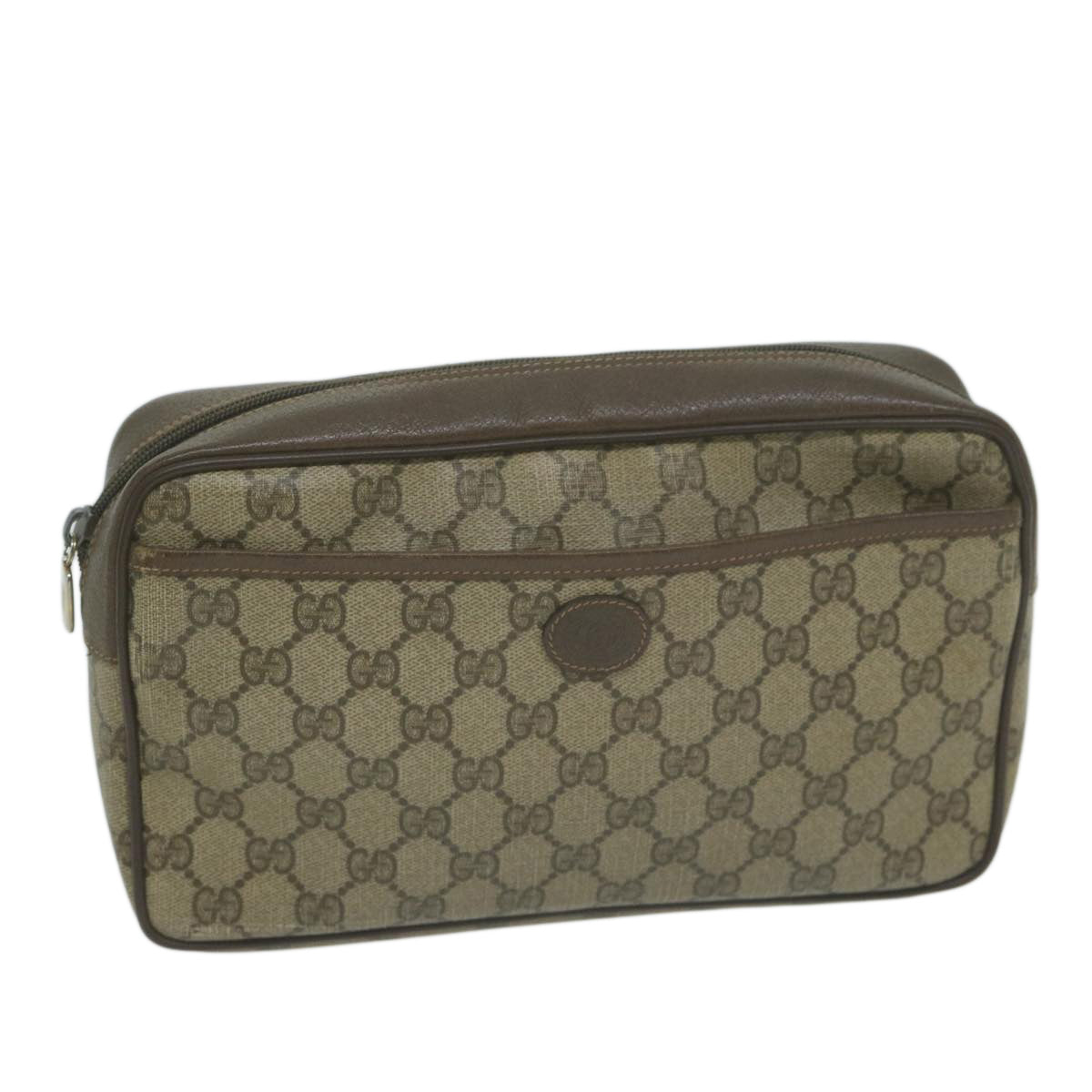 GUCCI GG Supreme Clutch Bag PVC Beige 89 01 044  am5751