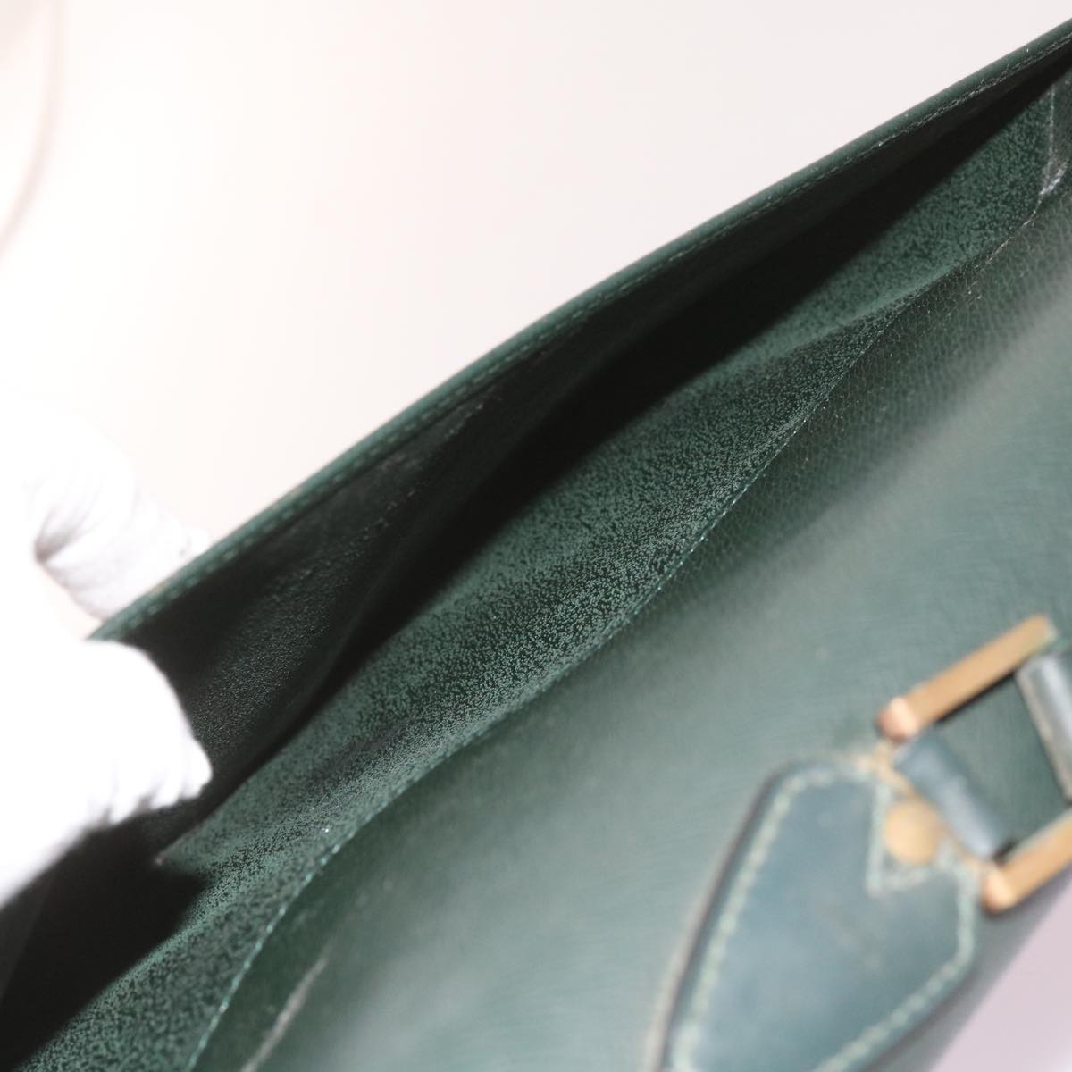LOUIS VUITTON Taiga Leather Clutch Bag Hand Bag 2Set Green LV am5763