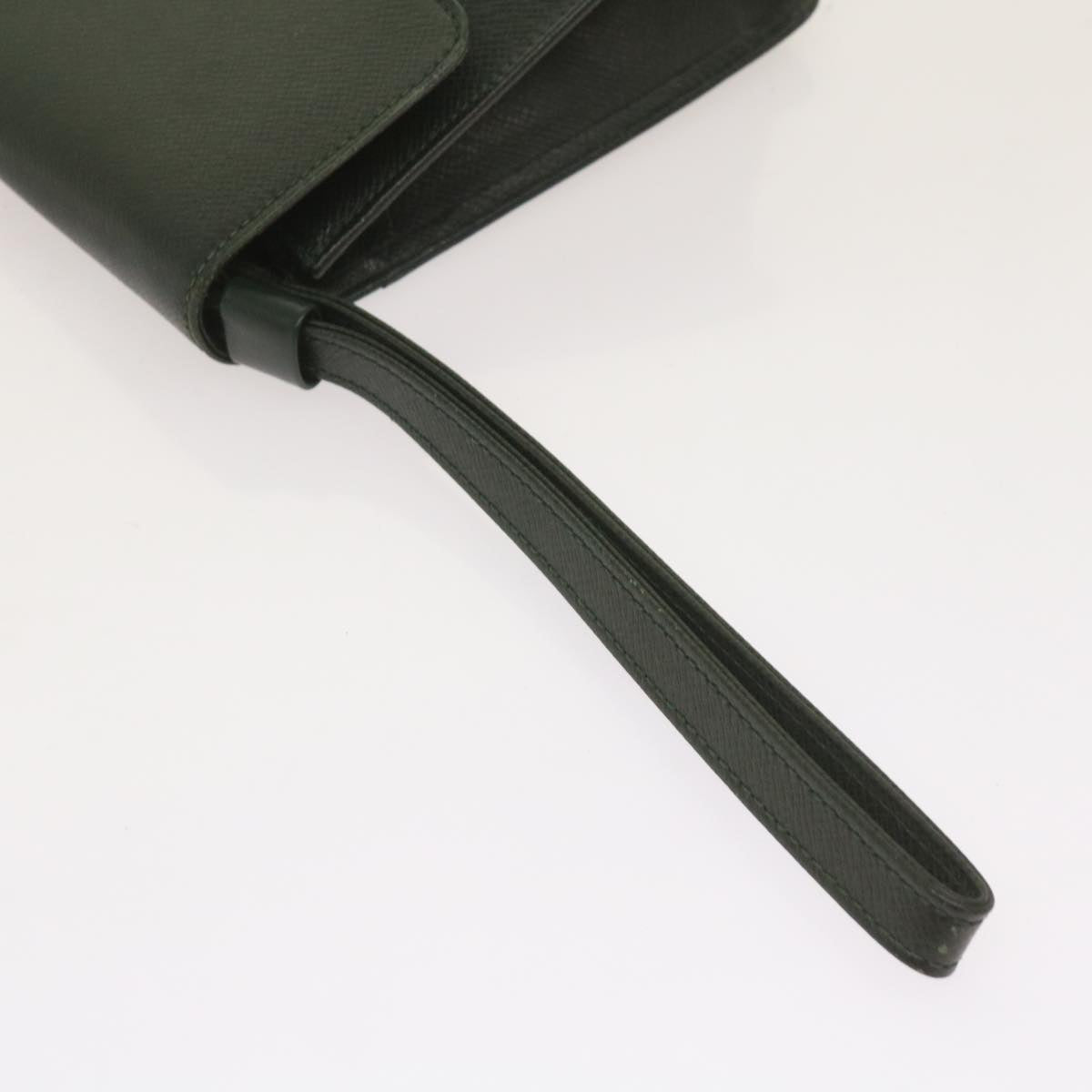 LOUIS VUITTON Taiga Leather Clutch Bag Hand Bag 2Set Green LV am5763