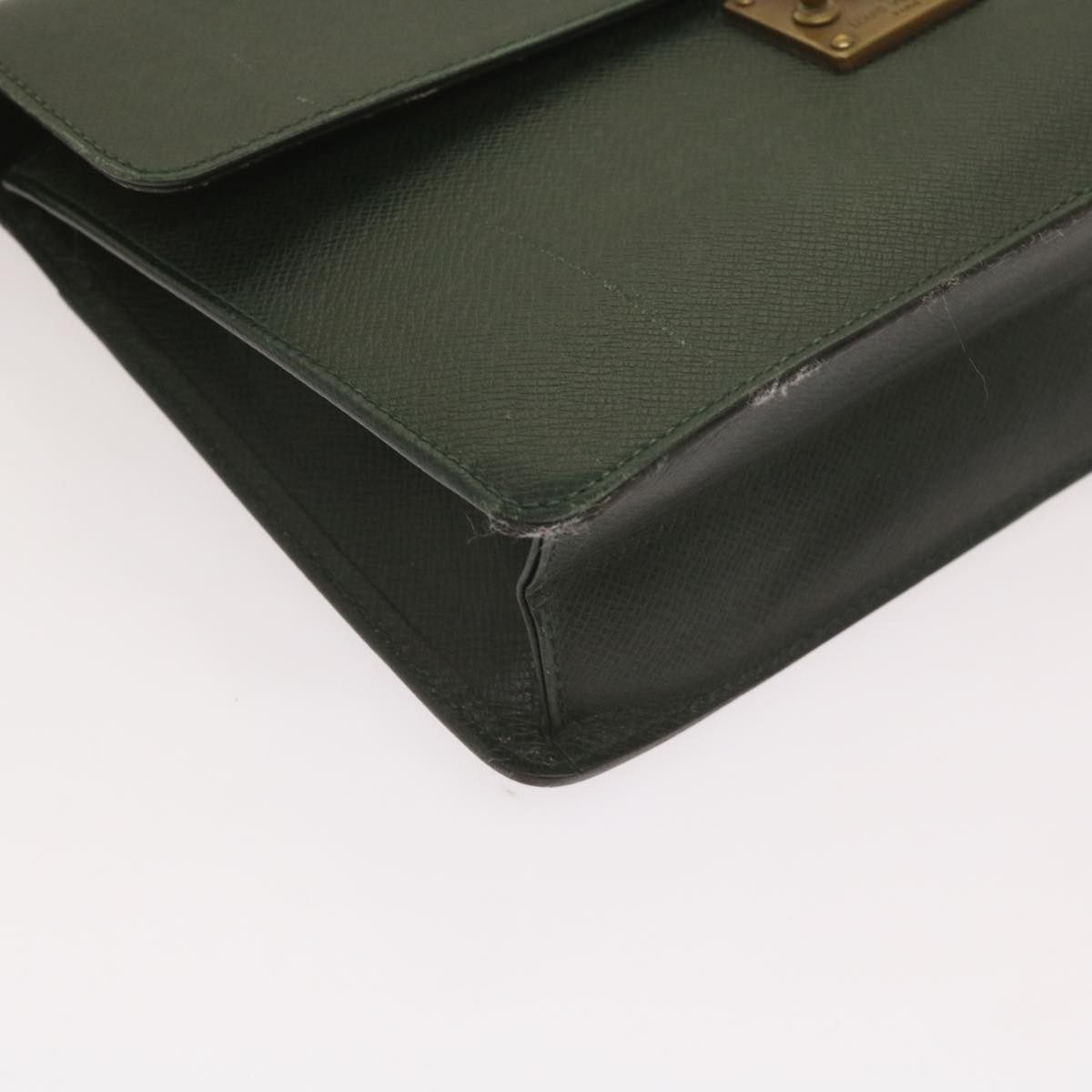 LOUIS VUITTON Taiga Leather Clutch Bag Hand Bag 2Set Green LV am5763