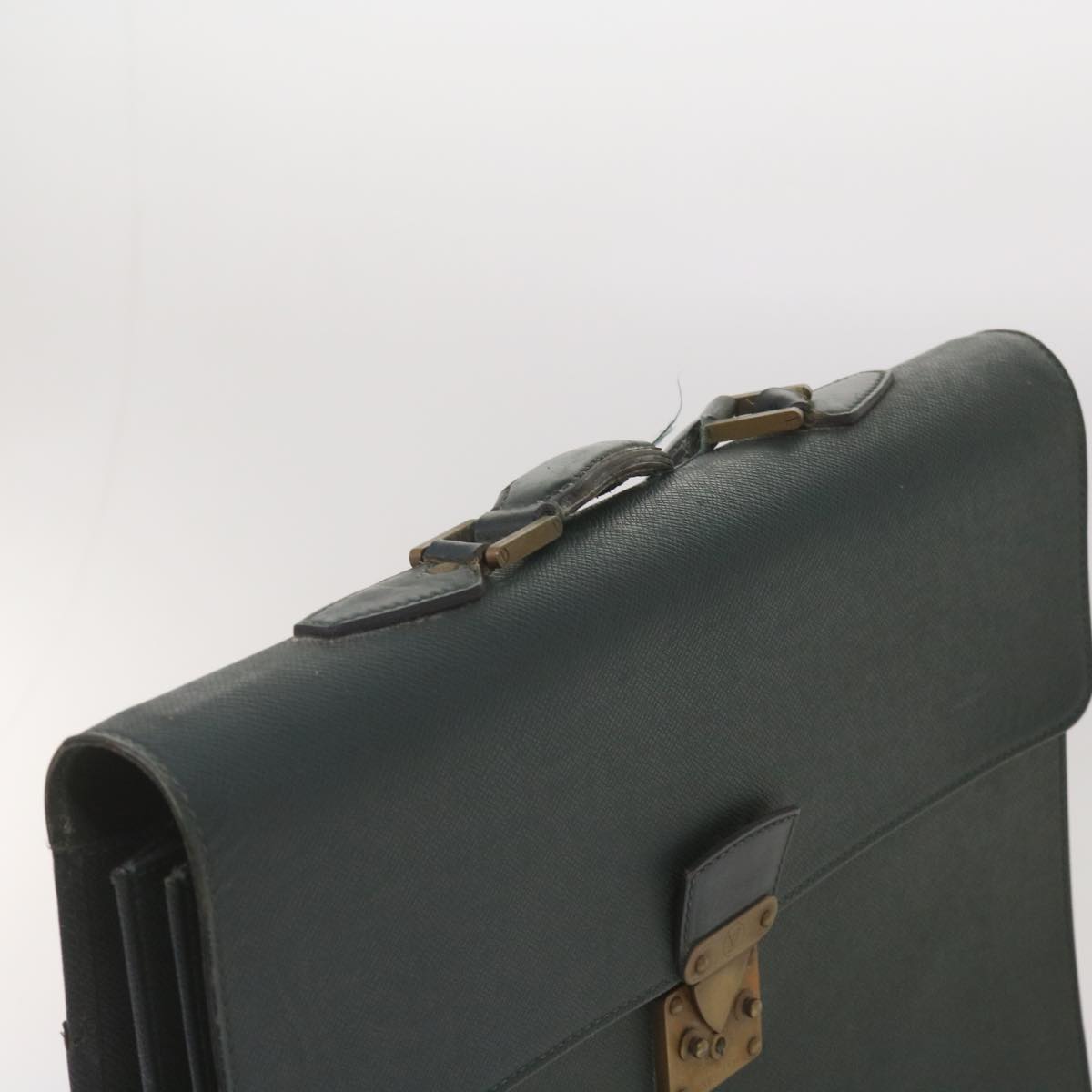 LOUIS VUITTON Taiga Leather Clutch Bag Hand Bag 2Set Green LV am5763