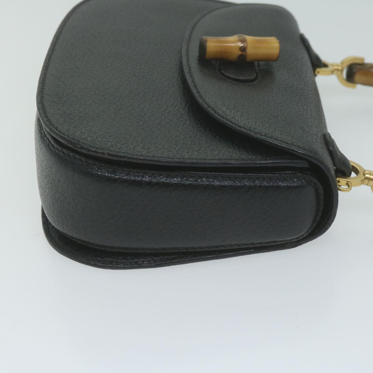 GUCCI Bamboo Hand Bag Leather Black 002 1186  am5765