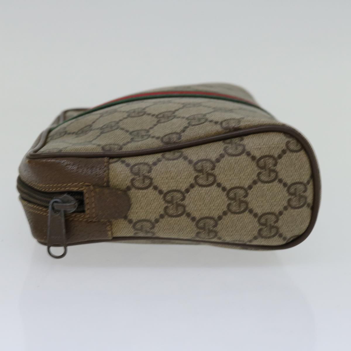GUCCI GG Supreme Web Sherry Line Clutch Bag PVC Beige Red 89 01 012  am5802