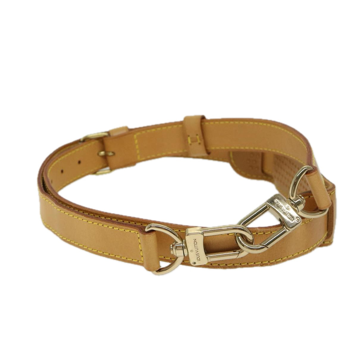 LOUIS VUITTON Adjustable Shoulder Strap Leather 34.6""-41.7"" Beige am5816