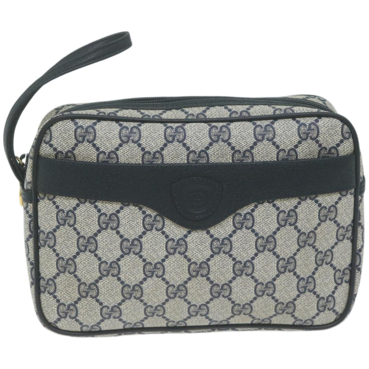 GUCCI GG Supreme Clutch Bag PVC Navy  am5841