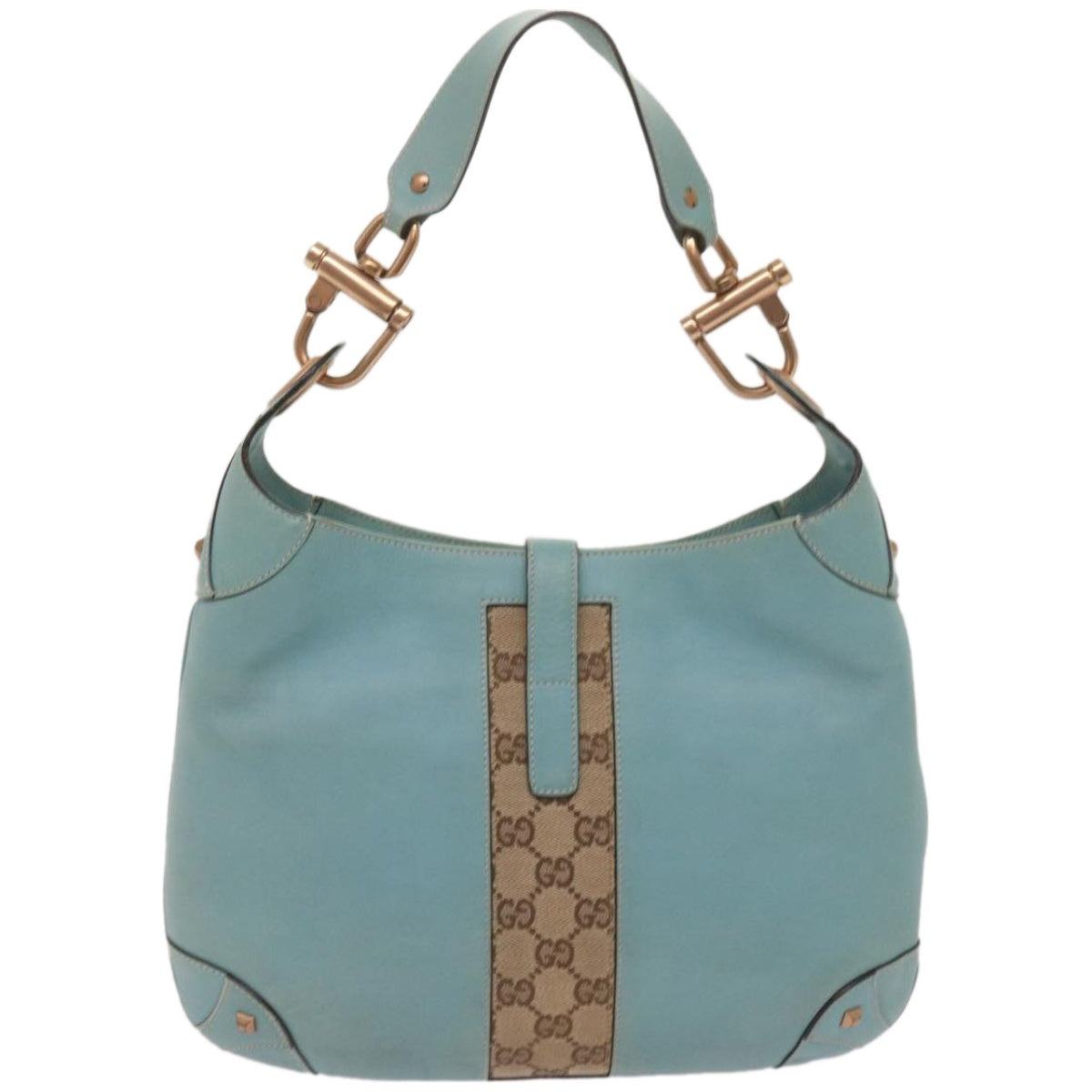 GUCCI Jackie GG Canvas Shoulder Bag Blue 120888  am5869