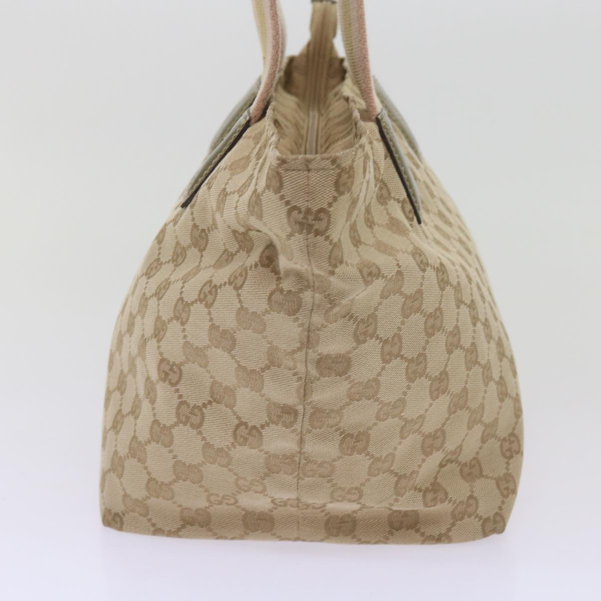GUCCI GG Canvas Sherry Line Tote Bag Beige Pink gold 131230  am5888