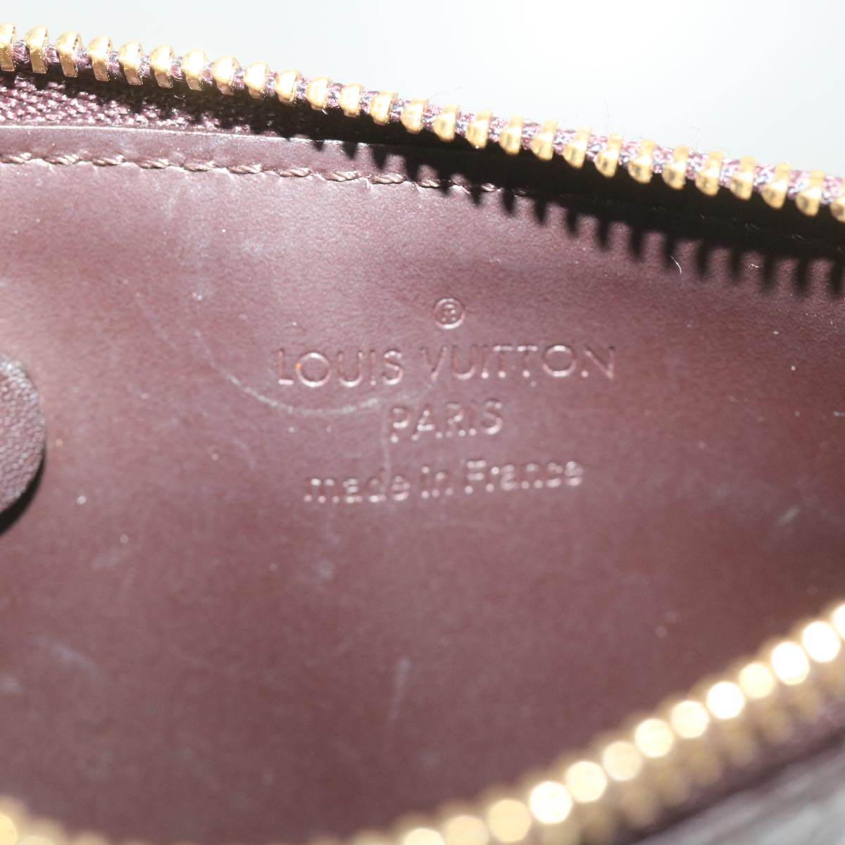 LOUIS VUITTON Vernis Pochette Cles NM Coin Purse Amarante M93557 LV am5905