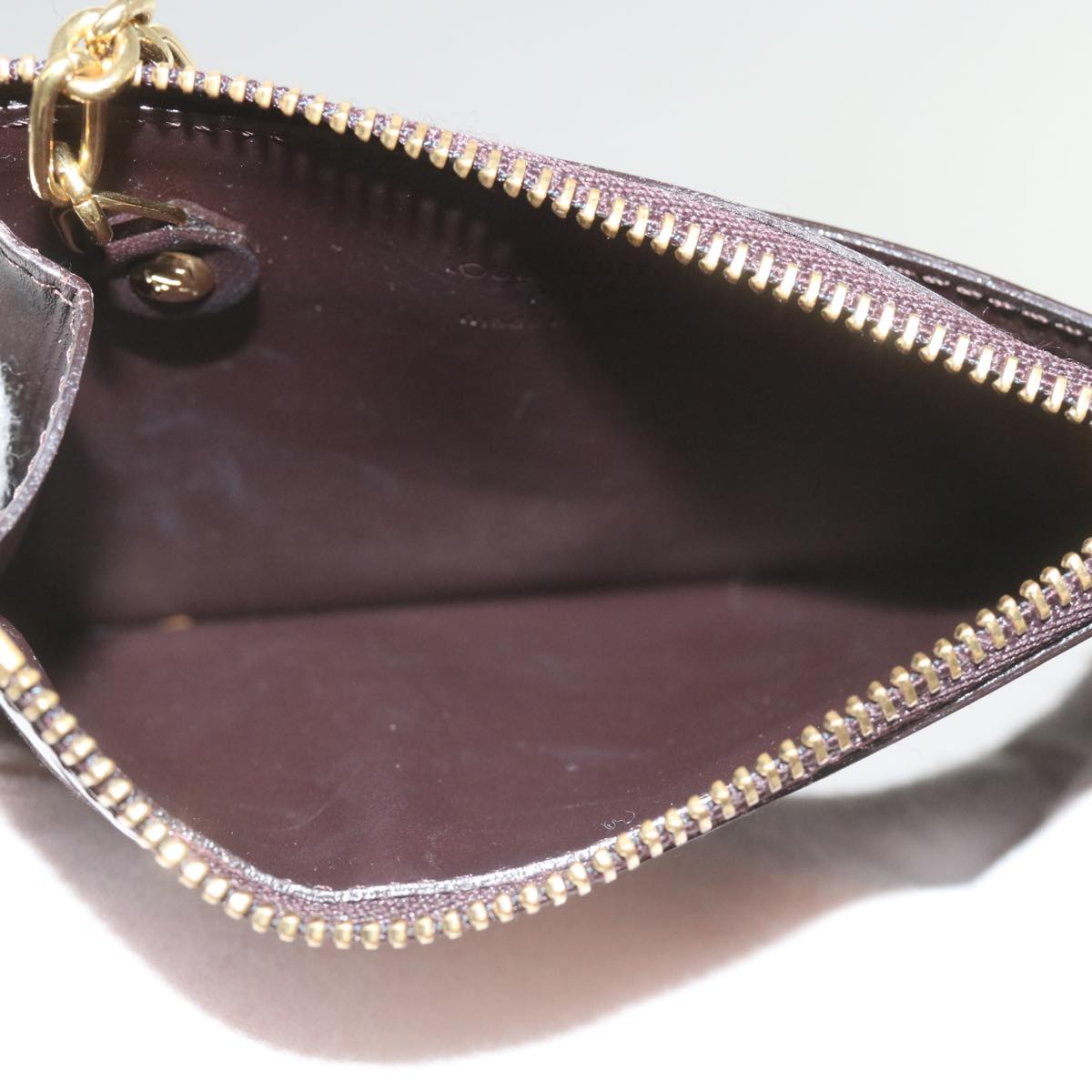 LOUIS VUITTON Vernis Pochette Cles NM Coin Purse Amarante M93557 LV am5905