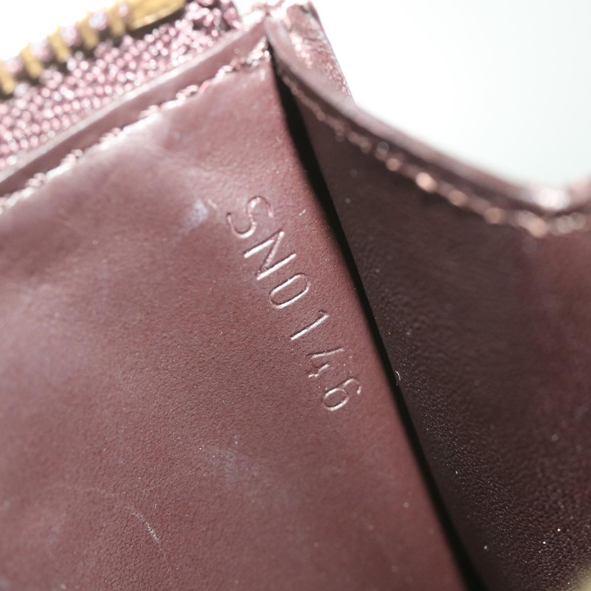 LOUIS VUITTON Vernis Pochette Cles NM Coin Purse Amarante M93557 LV am5905