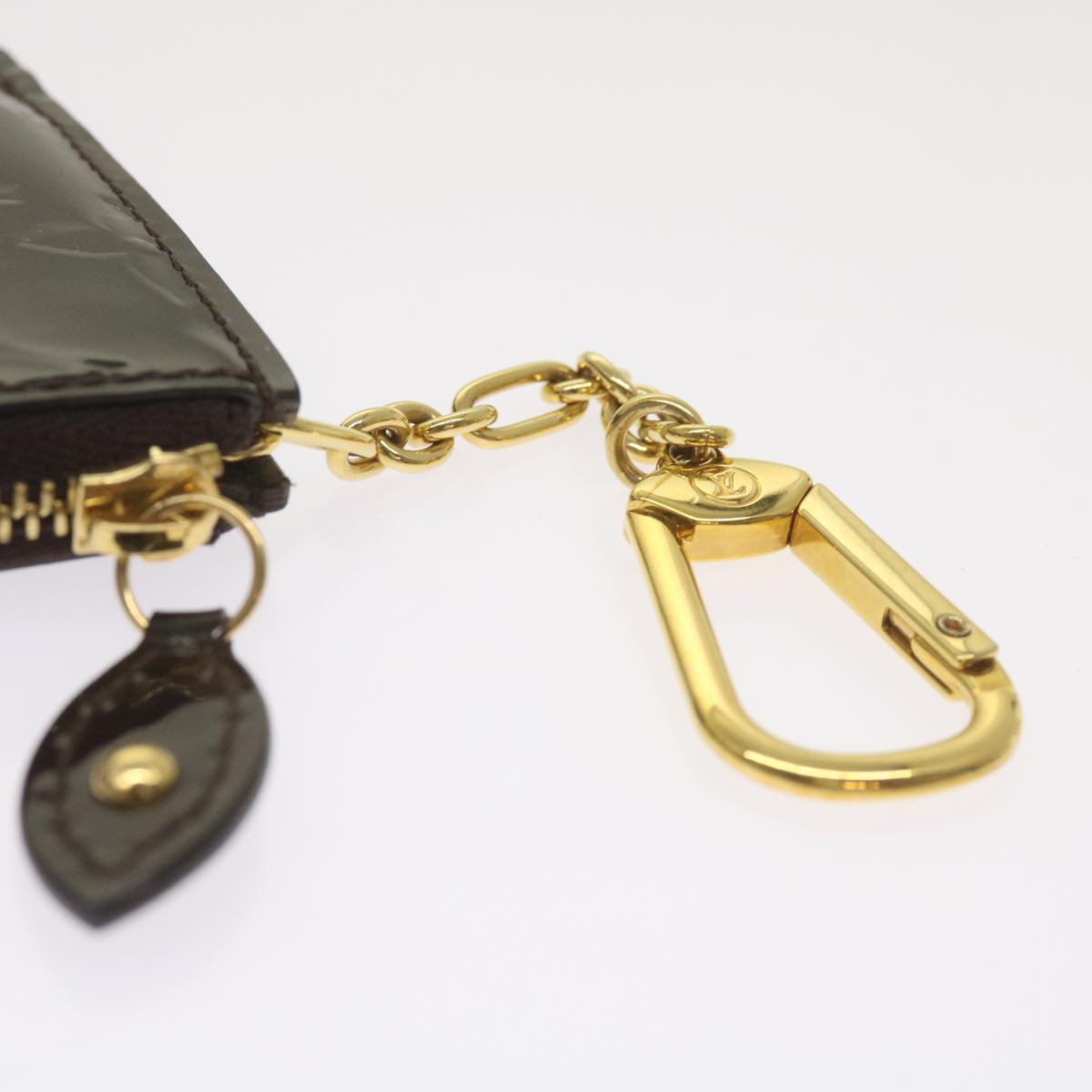 LOUIS VUITTON Vernis Pochette Cles NM Coin Purse Amarante M93557 LV am5905