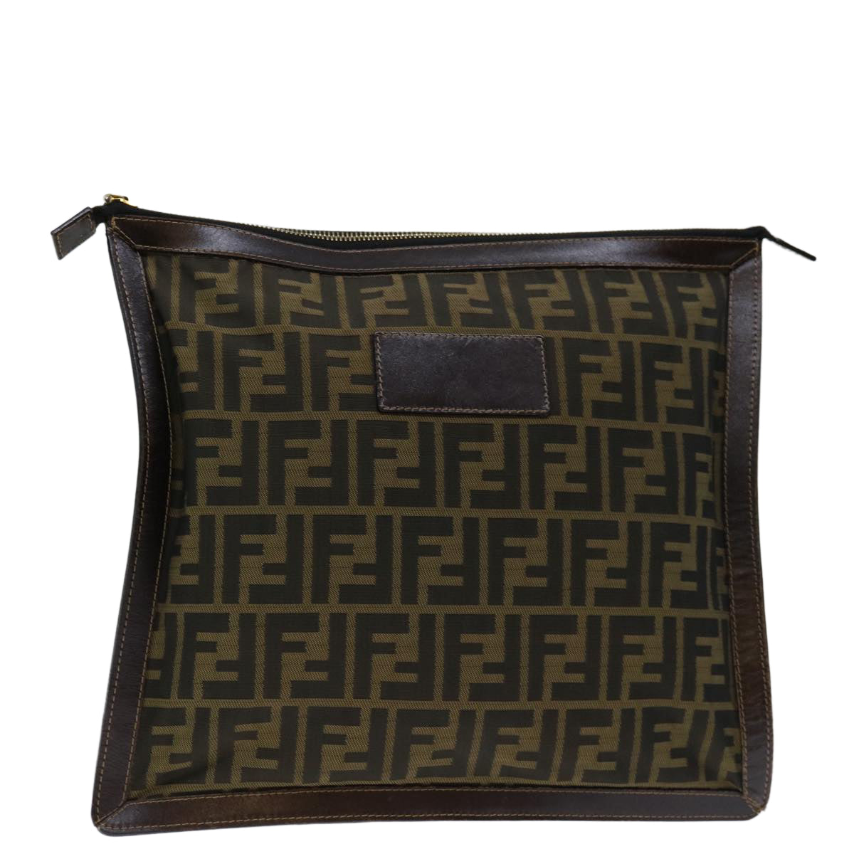 Luxury FendiZucca Canvas Clutch Bag Brownam5949