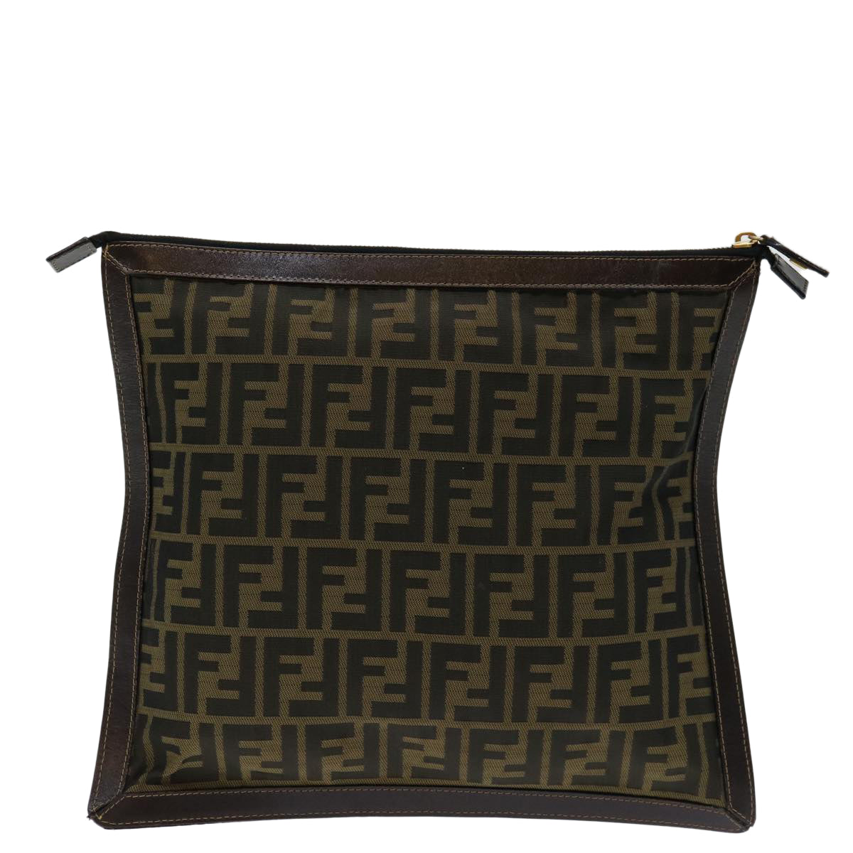 Luxury FendiZucca Canvas Clutch Bag Brownam5949