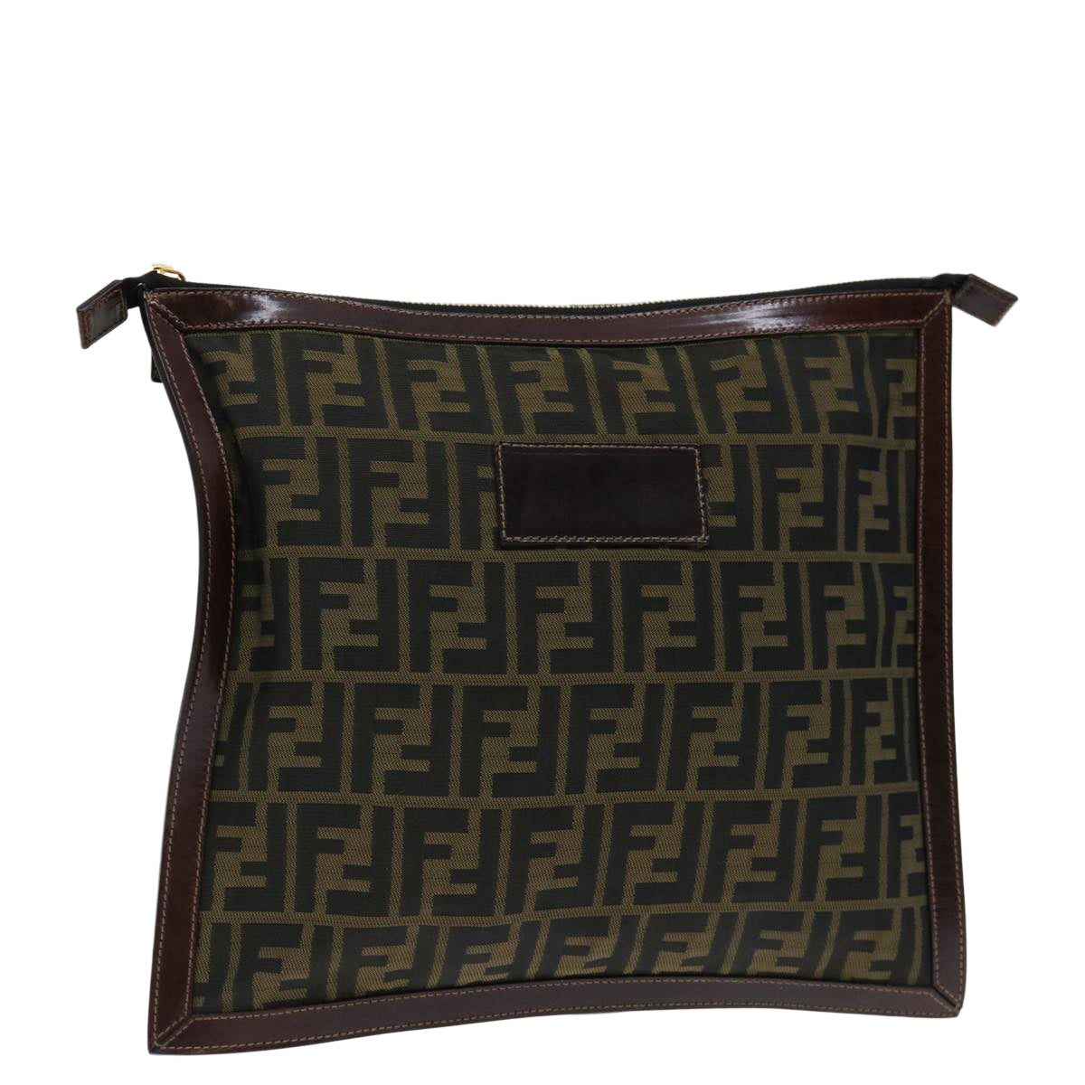Luxury FendiZucca Canvas Clutch Bag Brownam5950