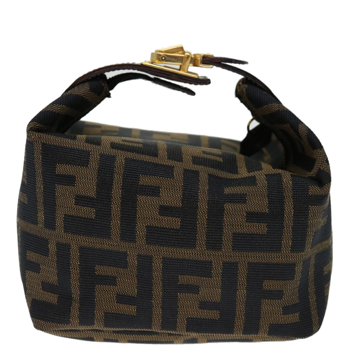 Luxury FendiZucca Canvas Mini Hand Bag Brown Blackam5975