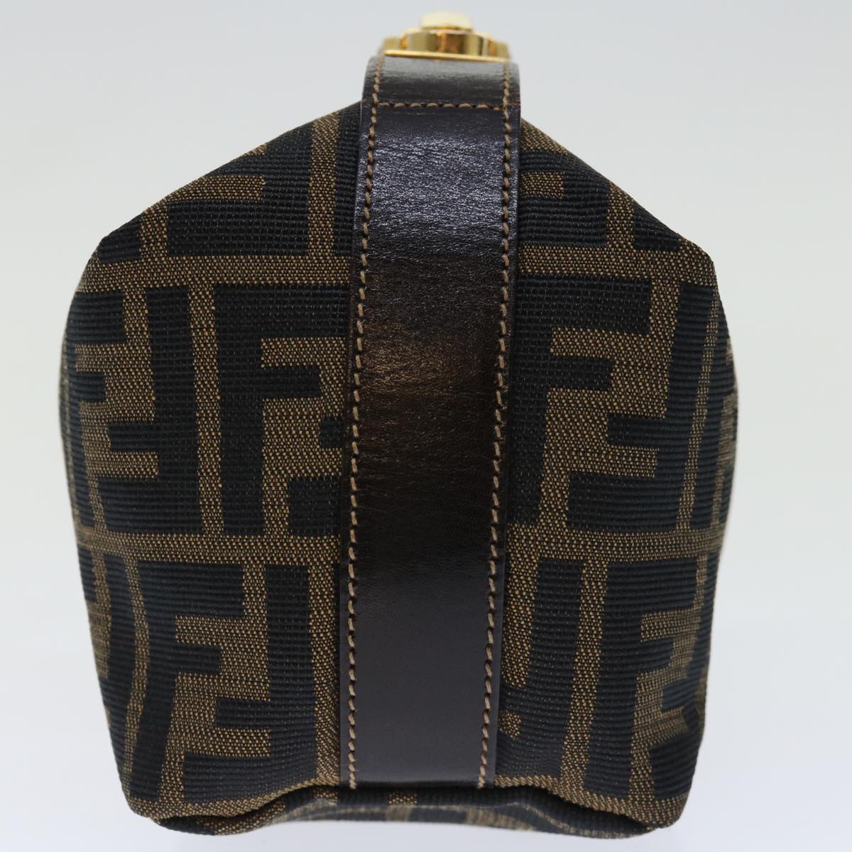 Luxury FendiZucca Canvas Mini Hand Bag Brown Blackam5975