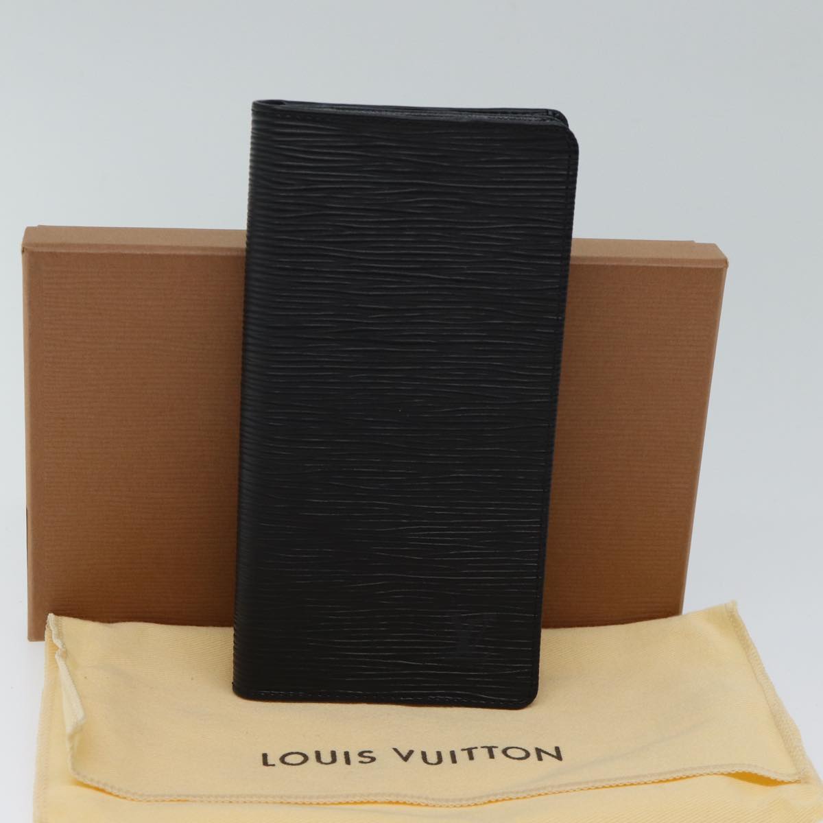 LOUIS VUITTON Epi Porte Cartes Credit Long Wallet Black M63212 LV am6036