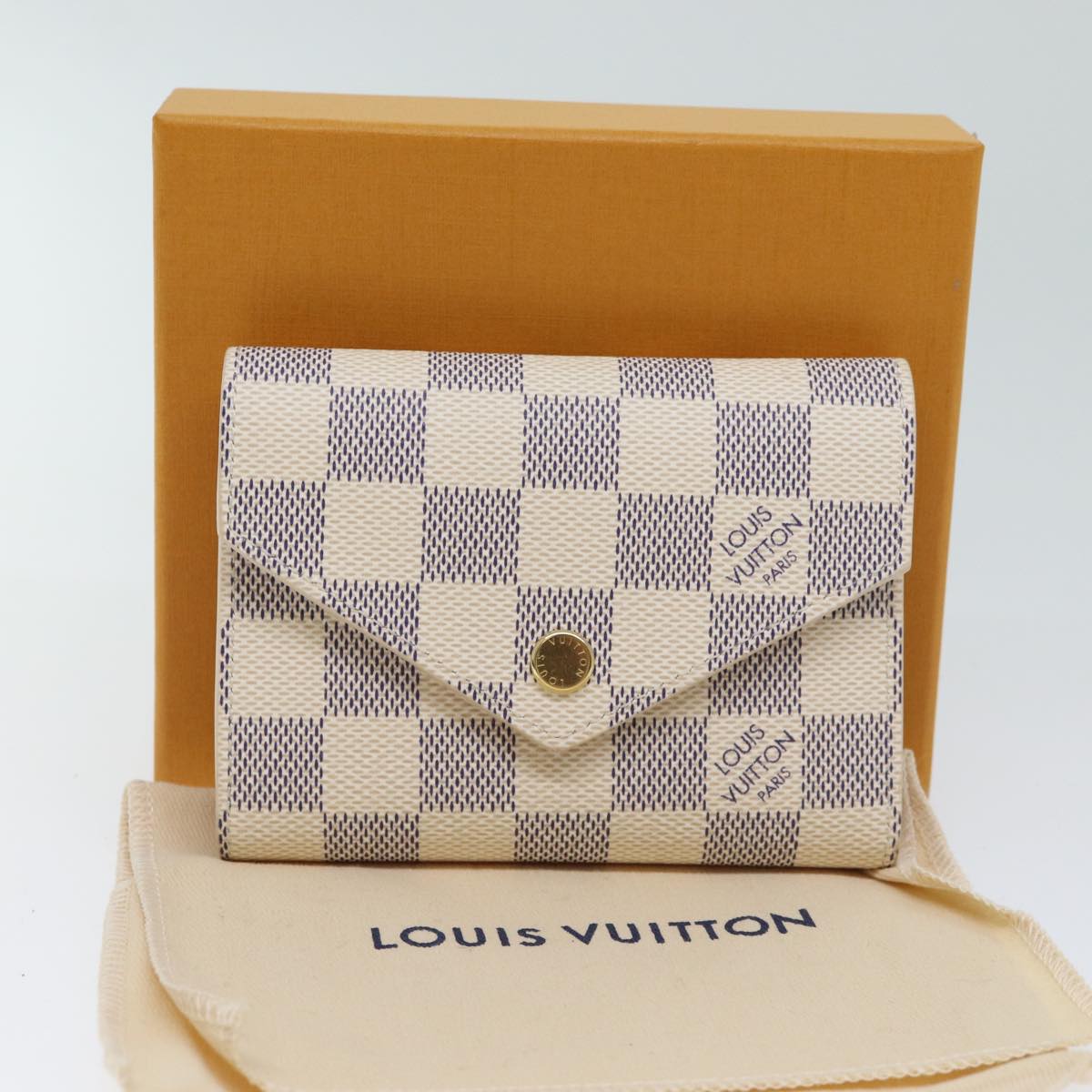 LOUIS VUITTON Damier Azur Portefeuille Victorine Wallet N64022 LV am6071A