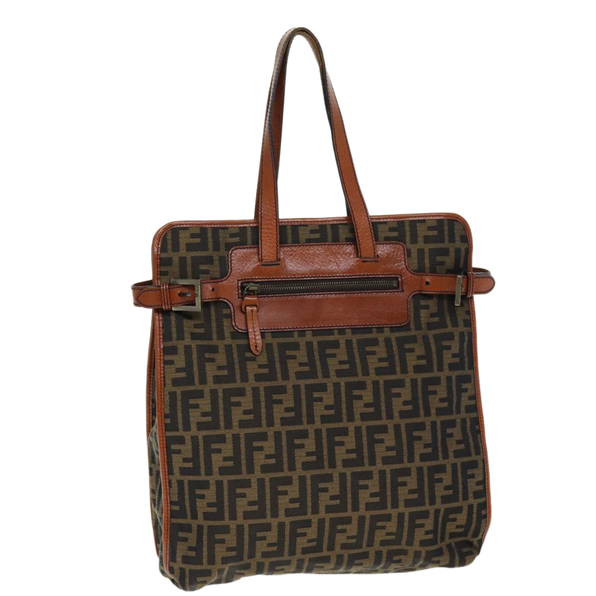 Luxury Fendi Zucca Canvas Tote Bag Brown Blackam6121