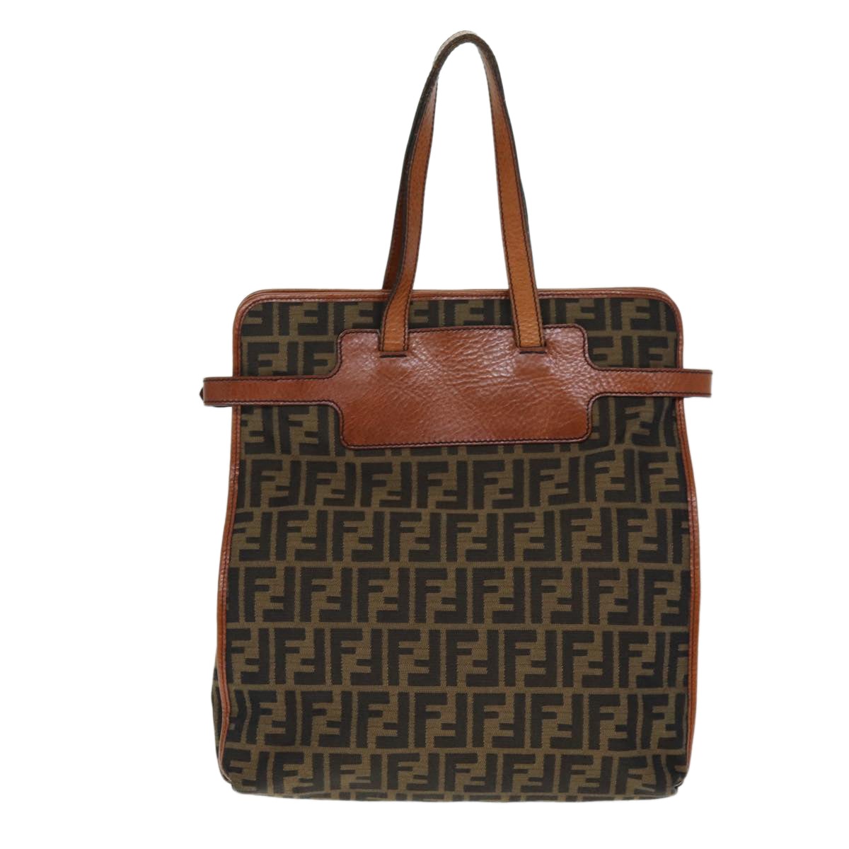 Luxury Fendi Zucca Canvas Tote Bag Brown Blackam6121