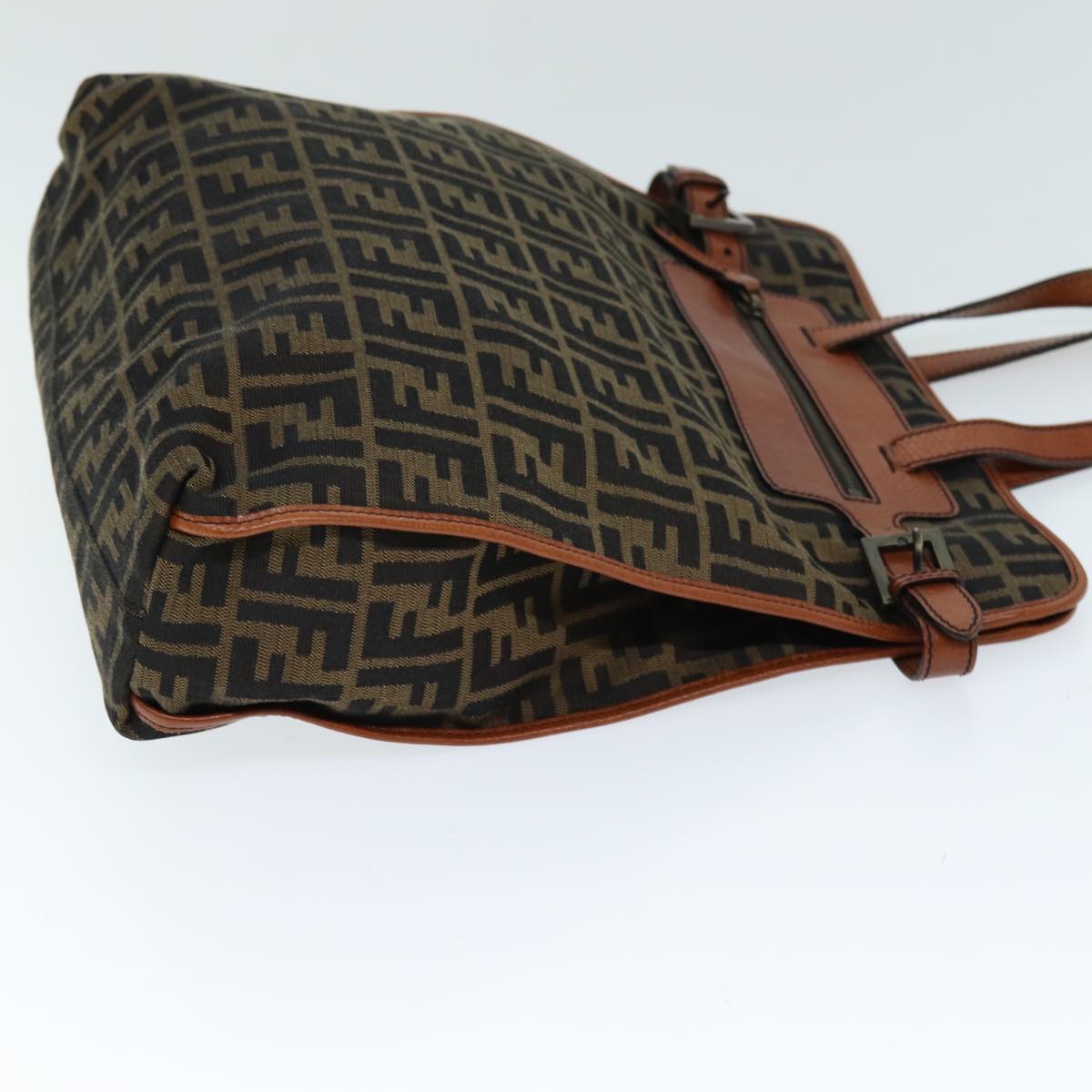 Luxury Fendi Zucca Canvas Tote Bag Brown Blackam6121