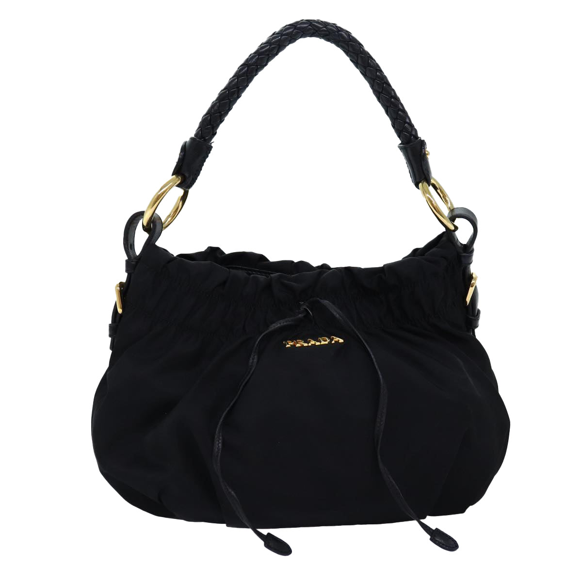 Luxury PradaRibbon Hand Bag Nylon Black am6168