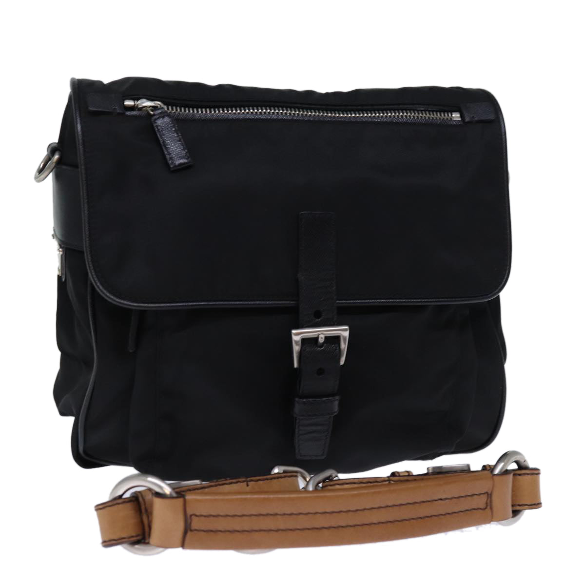 Luxury PradaShoulder Bag Nylon Leather Black am6182