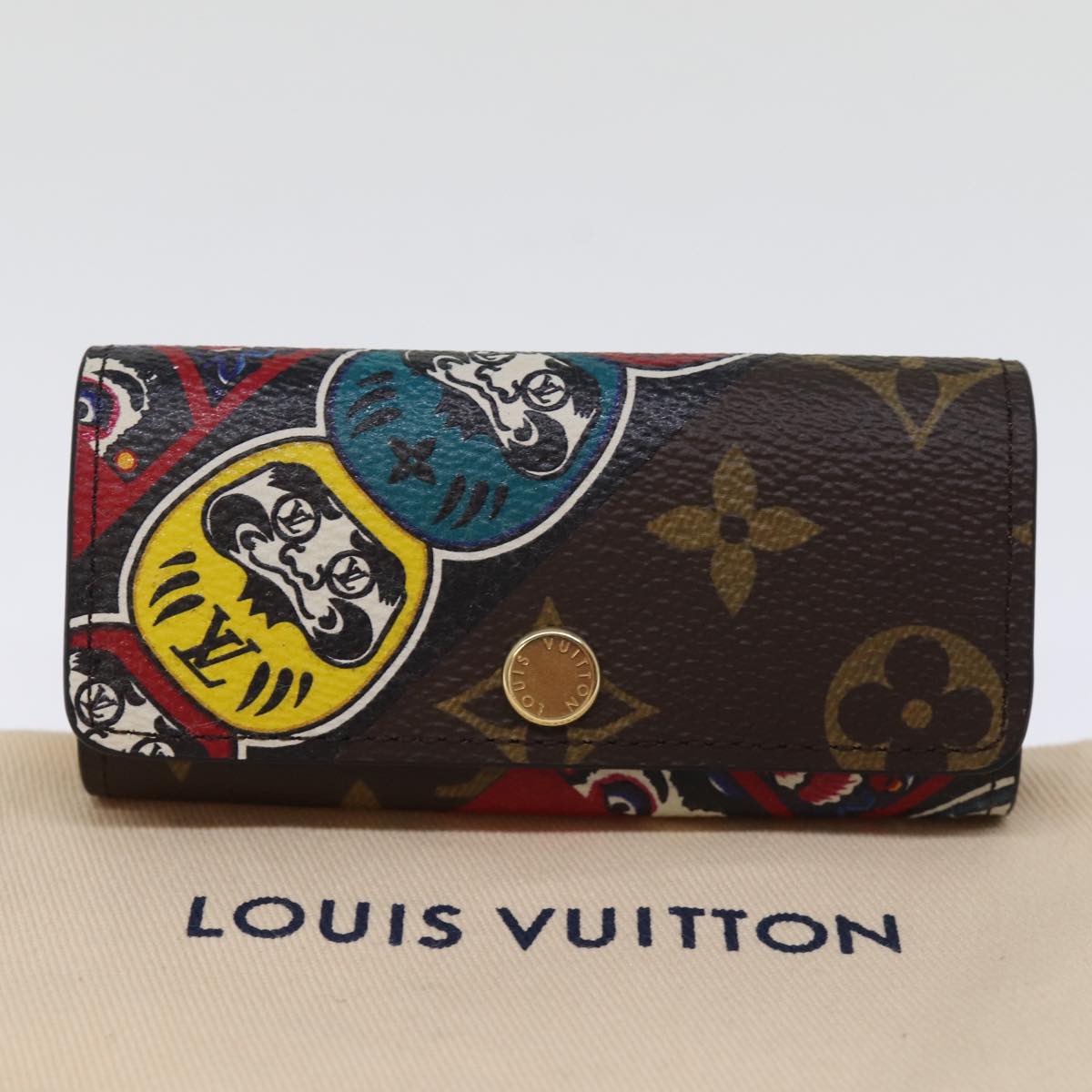 LOUIS VUITTON Monogram Kabuki Daruma Multicles 4 Key Case M67252 LV am6279