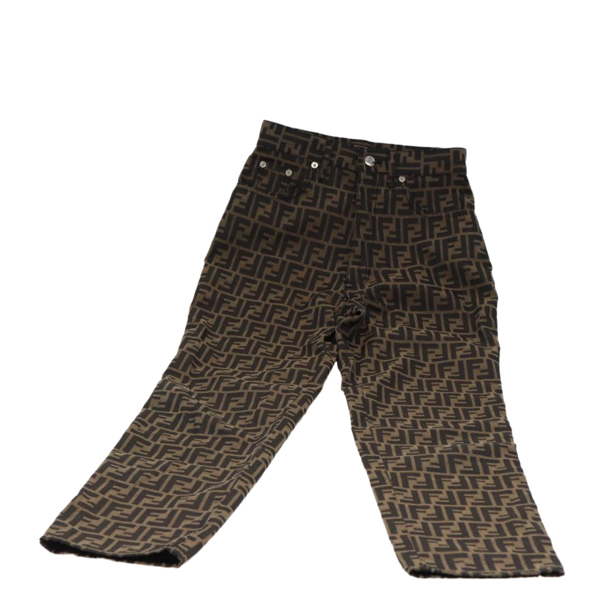 Luxury Fendi Zucca Canvas Pants Black Brownam6300