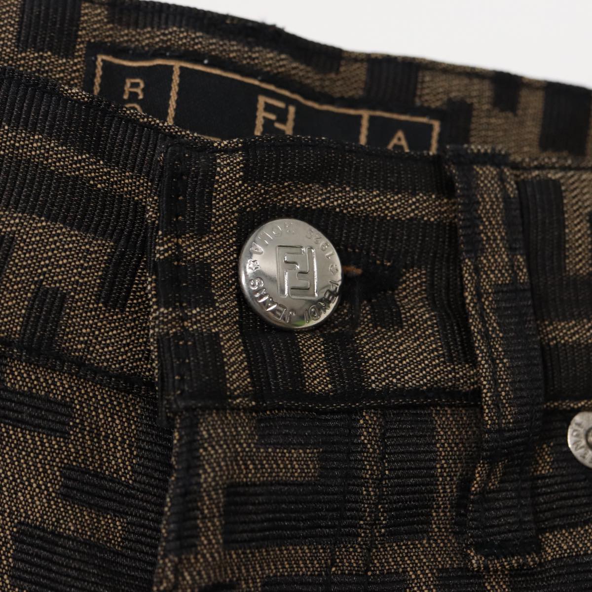 Luxury Fendi Zucca Canvas Pants Black Brownam6300