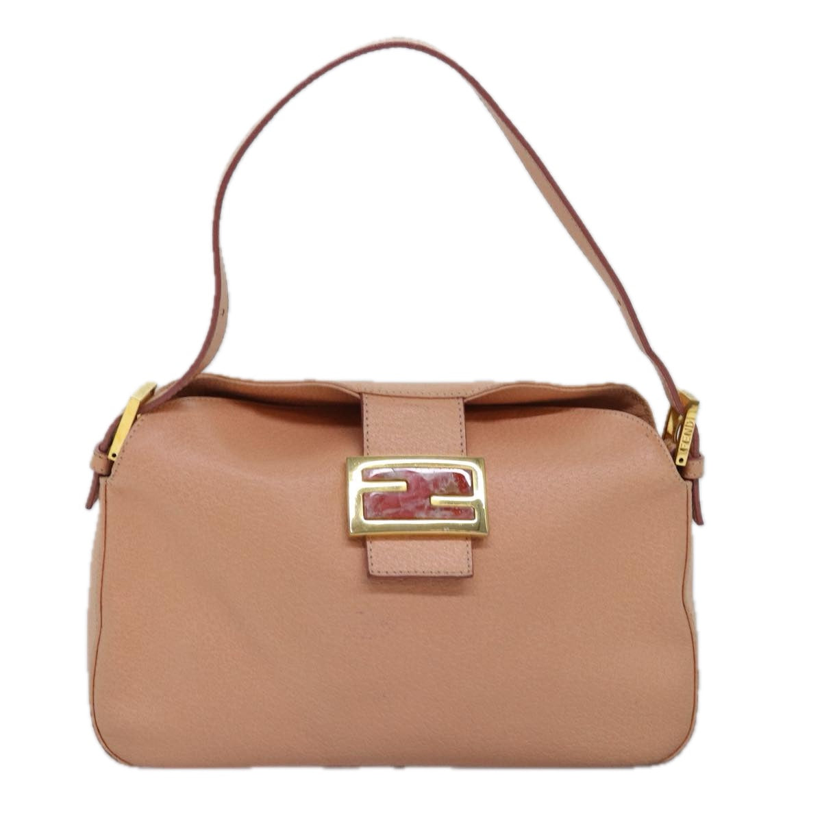 Luxury Fendi Mamma Baguette Shoulder Bag Leather Pinkam6309