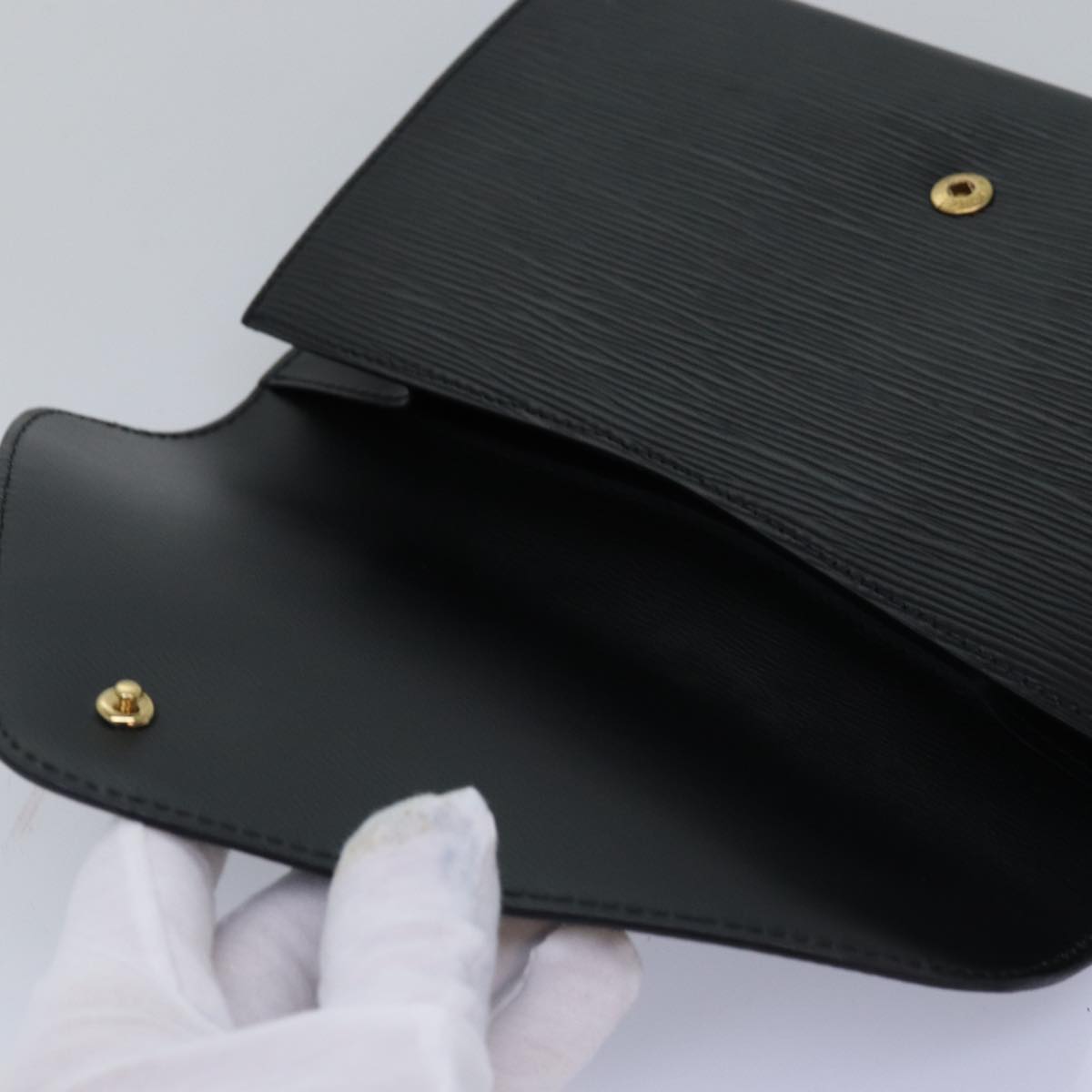LOUIS VUITTON Epi Art Deco Clutch Bag Black M52632 LV am6314