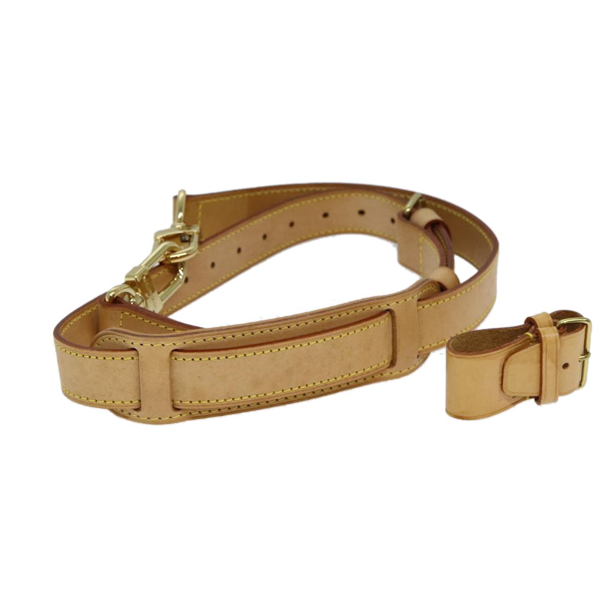 LOUIS VUITTON Powanie Shoulder Strap Leather 2Set Beige LV am6383
