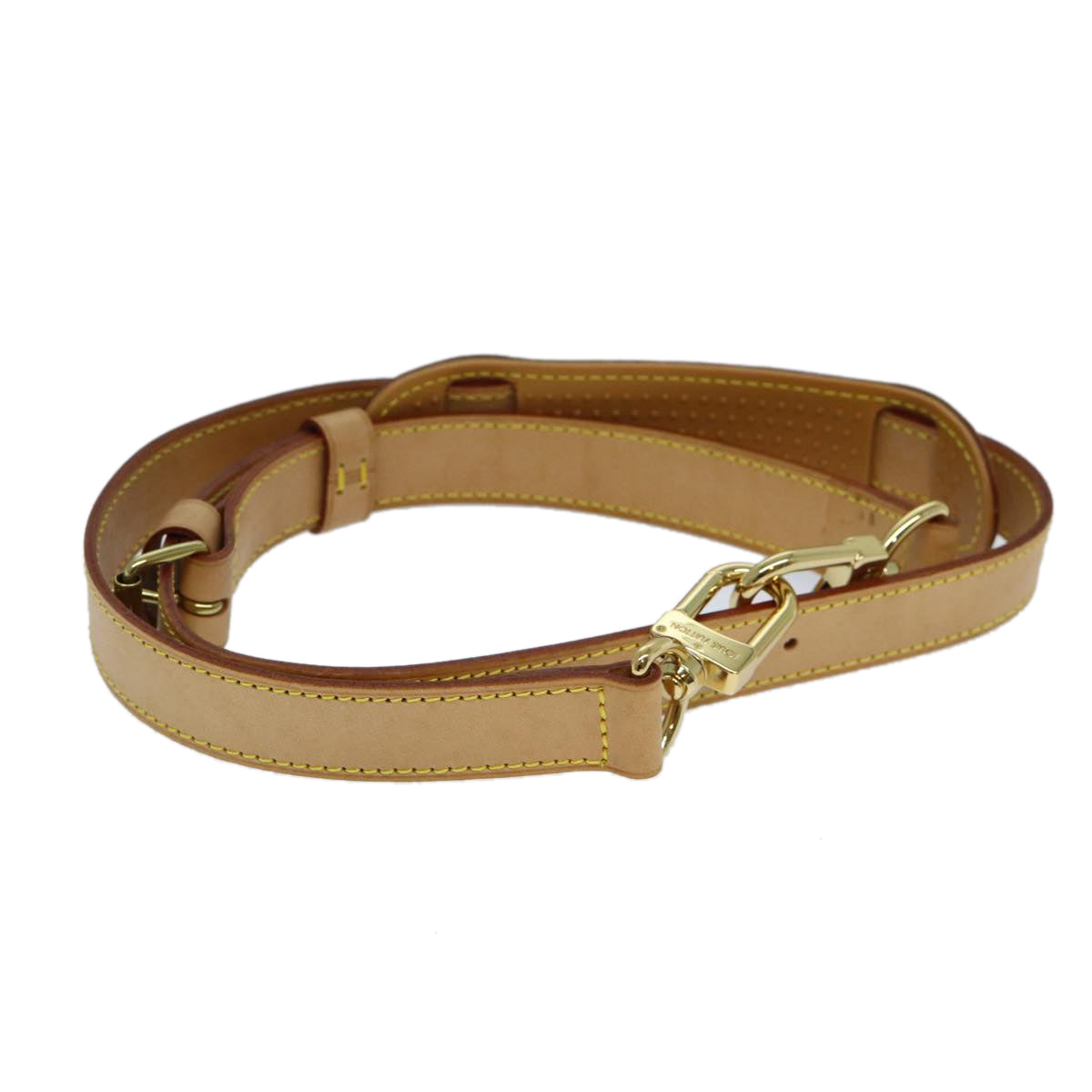 LOUIS VUITTON Powanie Shoulder Strap Leather 2Set Beige LV am6383
